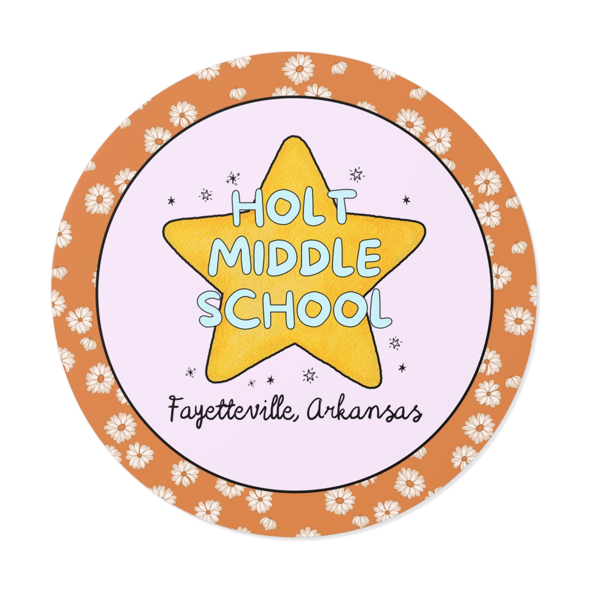 Holt Middle School Sticker: Retro Star with Blue Text - Opal and June