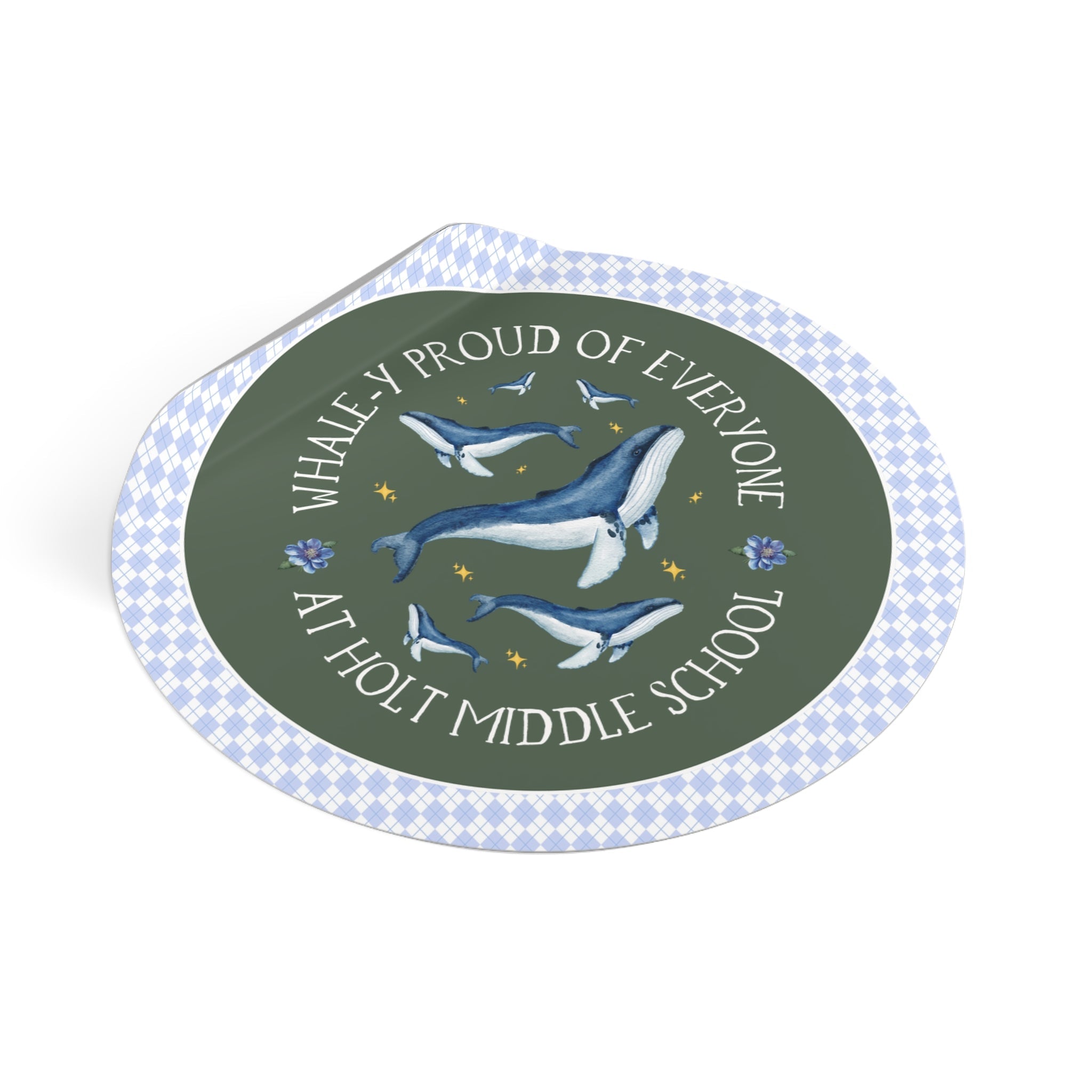 Holt Middle School Sticker: Whale - y Proud | FPS + Opal and June Sticker, Fayetteville Public Schools - Opal and June