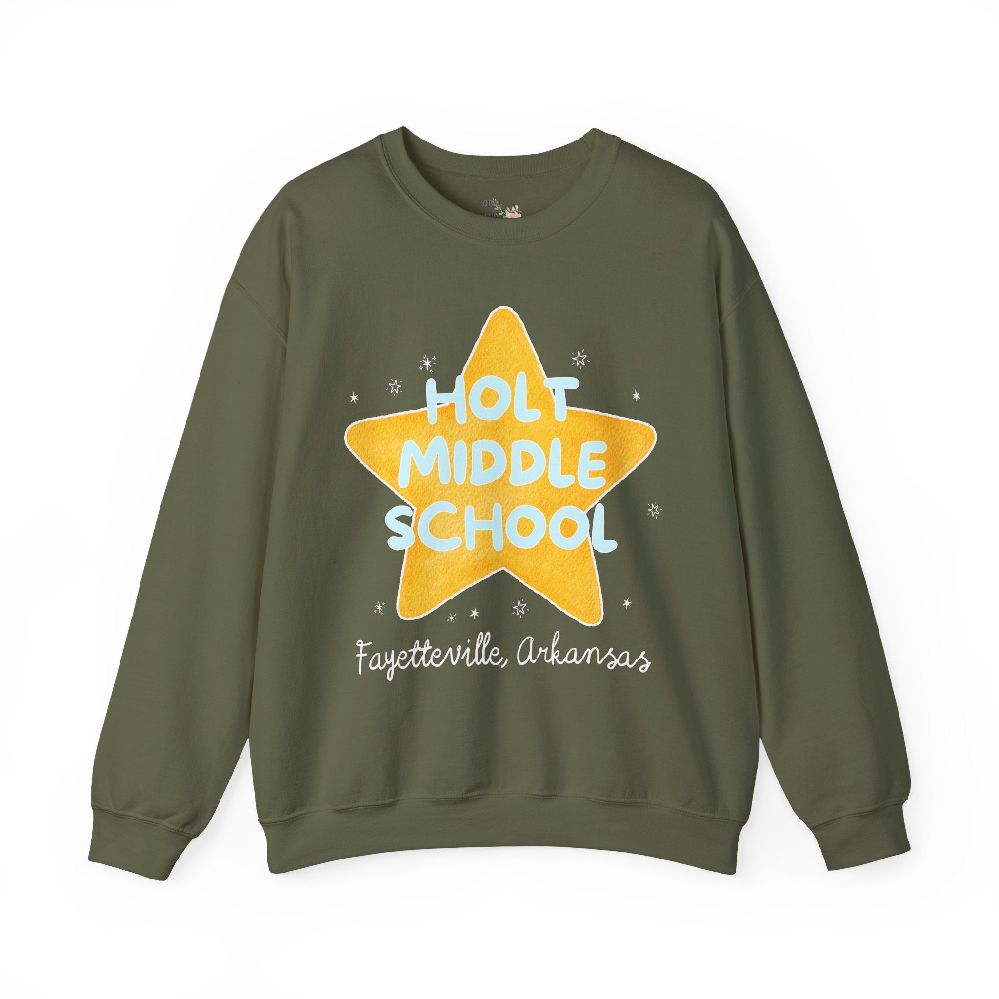 Holt Middle School Sweatshirt: Retro Star with Blue Text - Opal and June