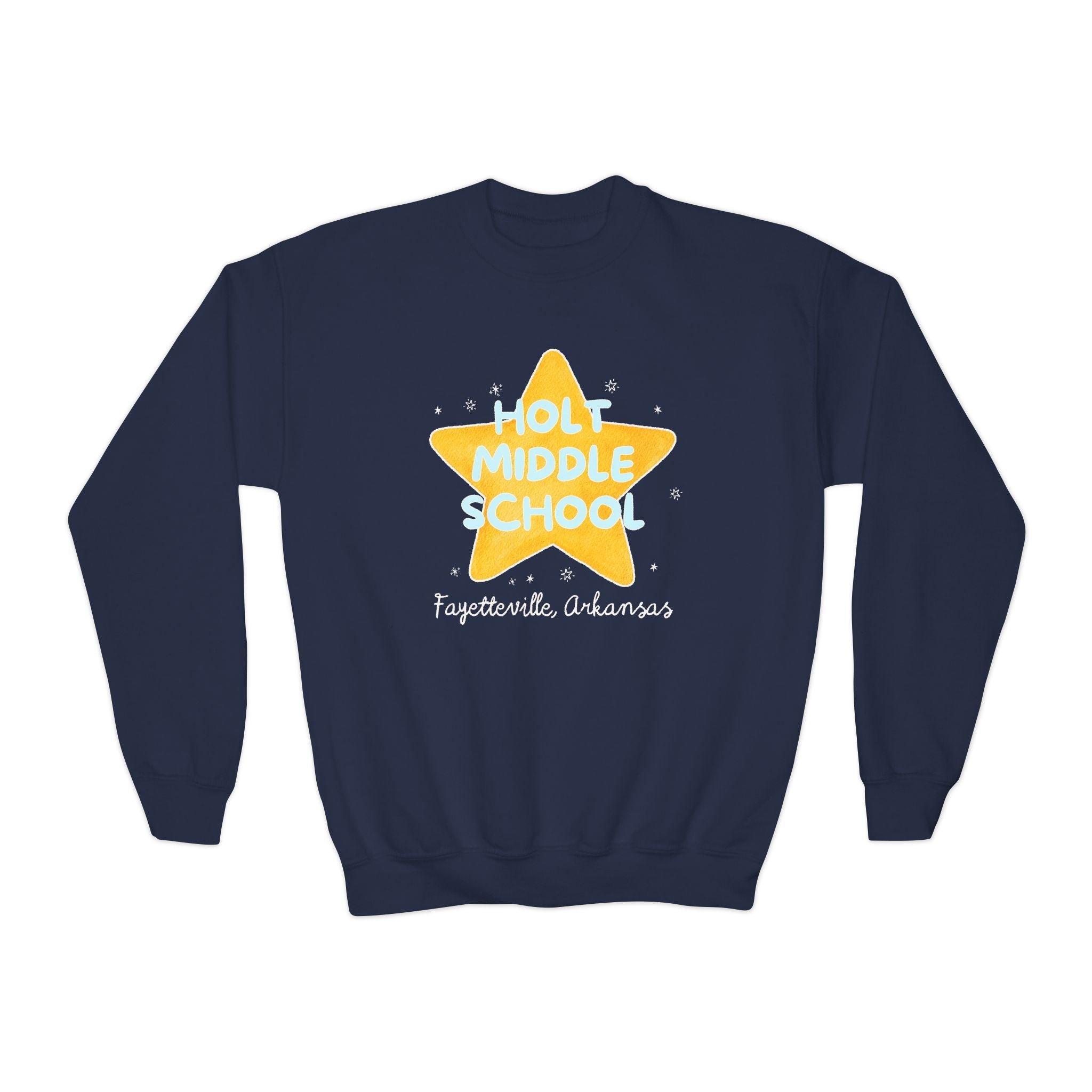 Holt Middle School Sweatshirt: Retro Star with Blue Text - Opal and June
