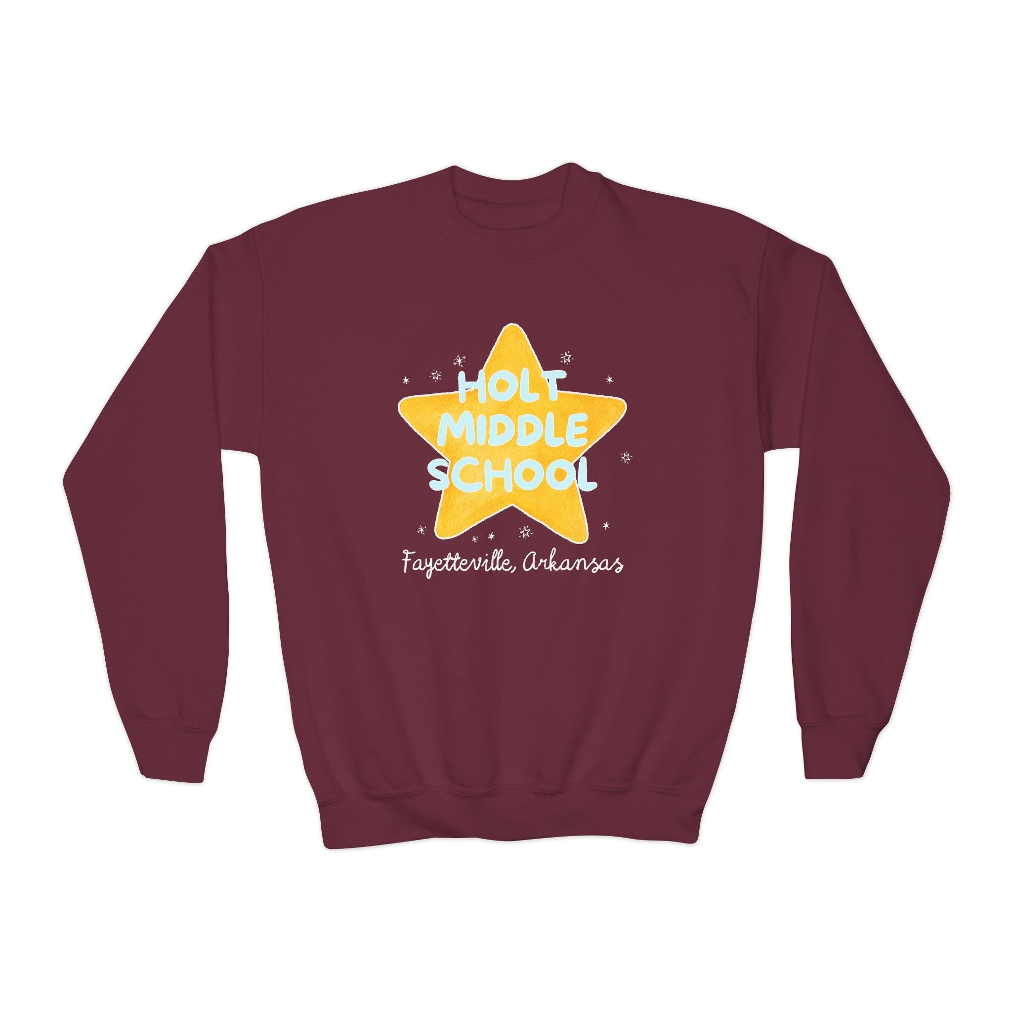 Holt Middle School Sweatshirt: Retro Star with Blue Text - Opal and June