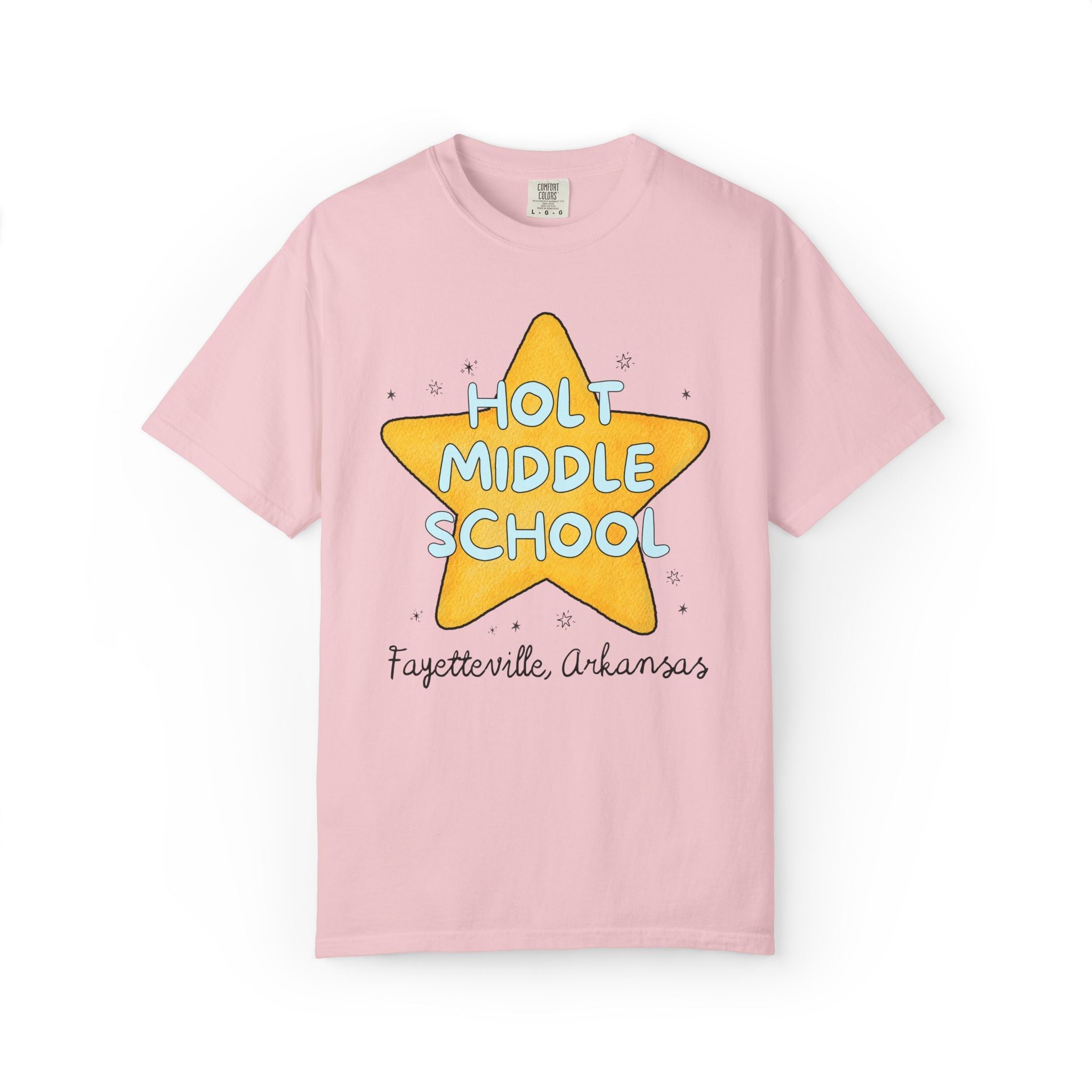 Holt Middle School Tee Shirt: Retro Star with Blue Text - Opal and June