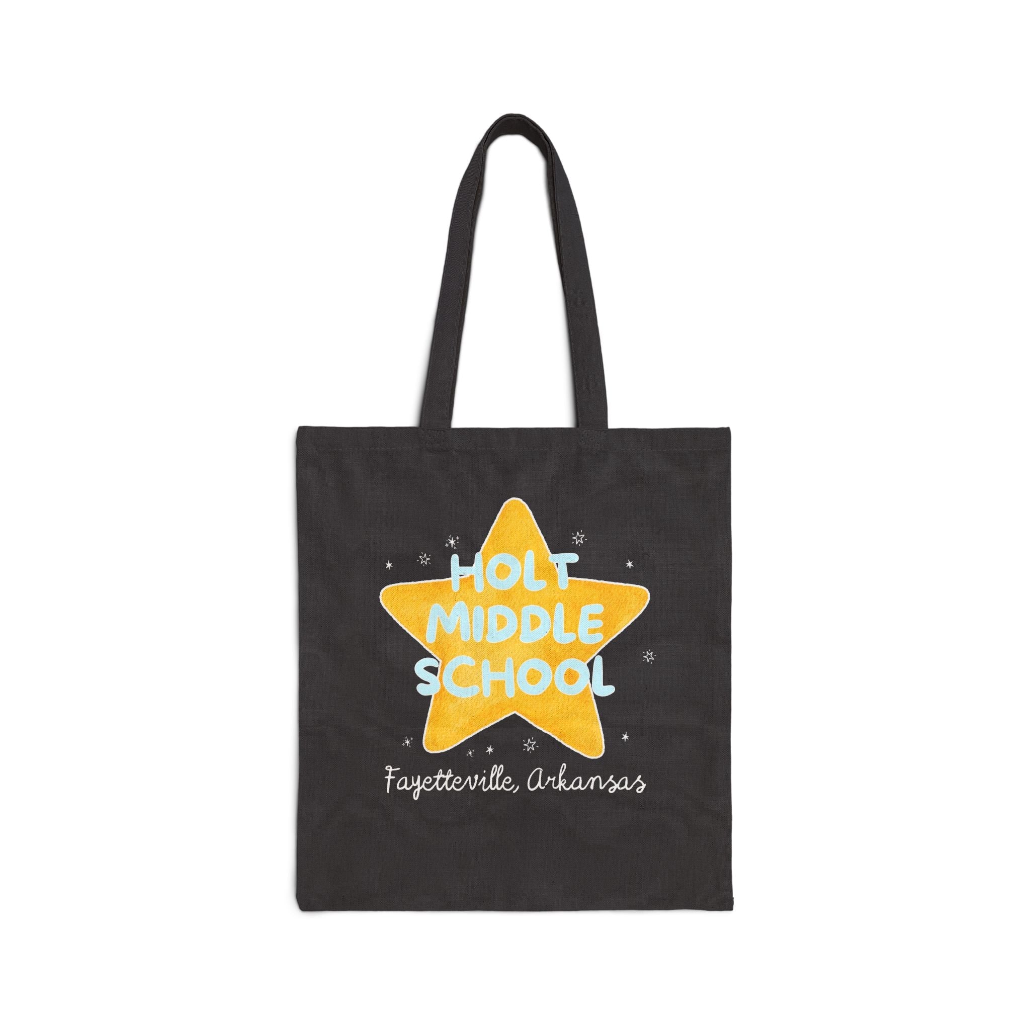 Holt Middle School Tote Bag: Retro Star with Blue Text - Opal and June