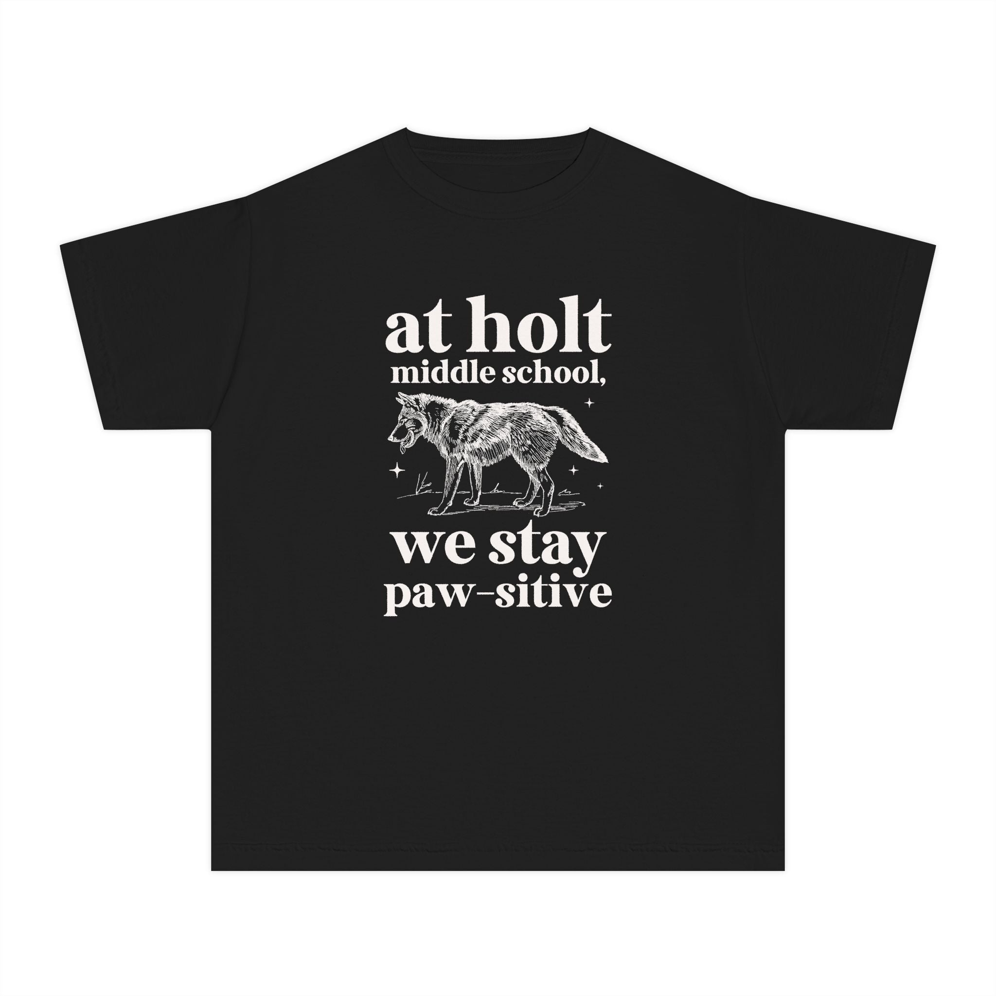 Holt Middle School: We Stay Paw - sitive | FPS + Opal and June Kids Tee Shirt, Fayetteville Public Schools - Opal and June