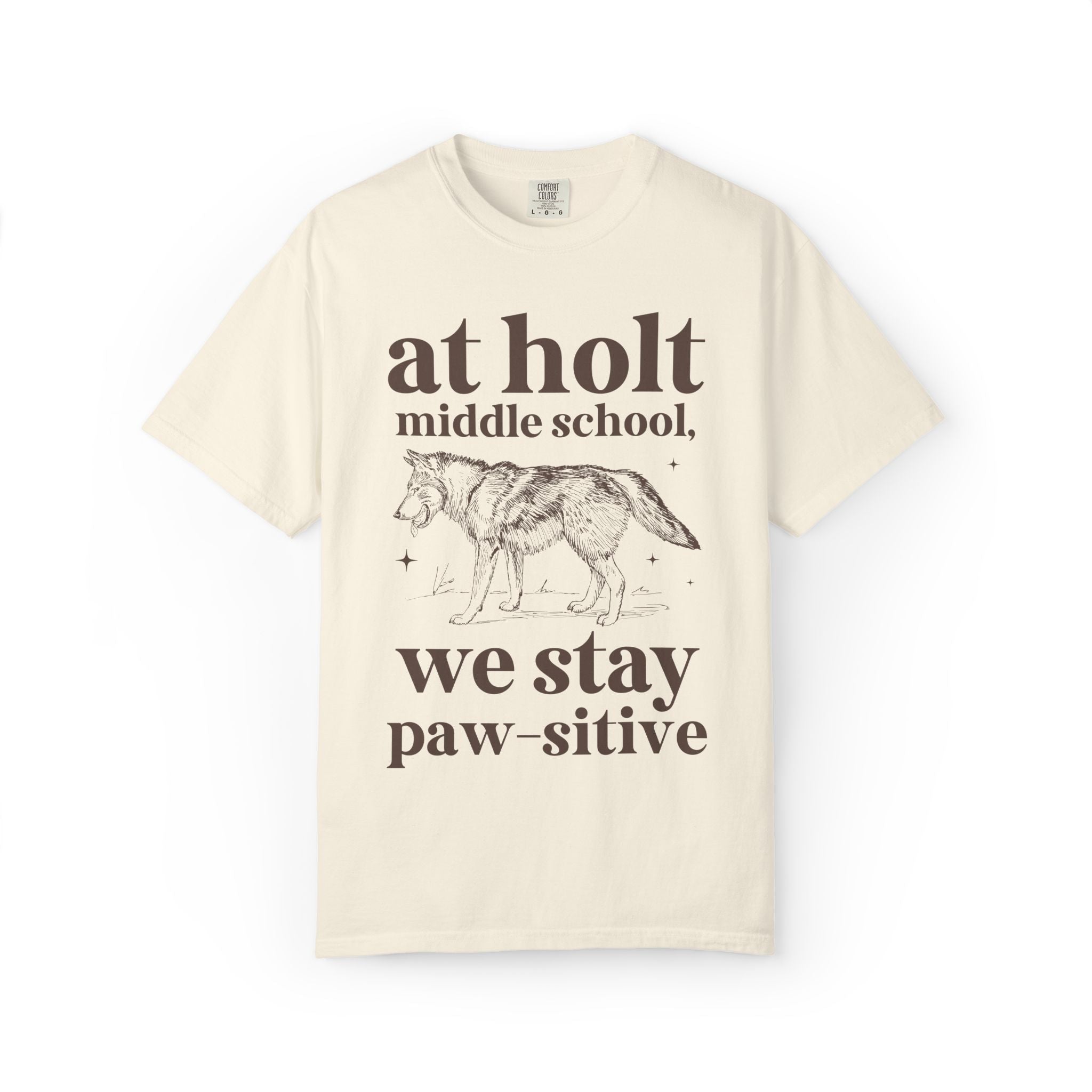 Holt Middle School: We Stay Paw - sitive | FPS + Opal and June Tee Shirt, Fayetteville Public Schools - Opal and June