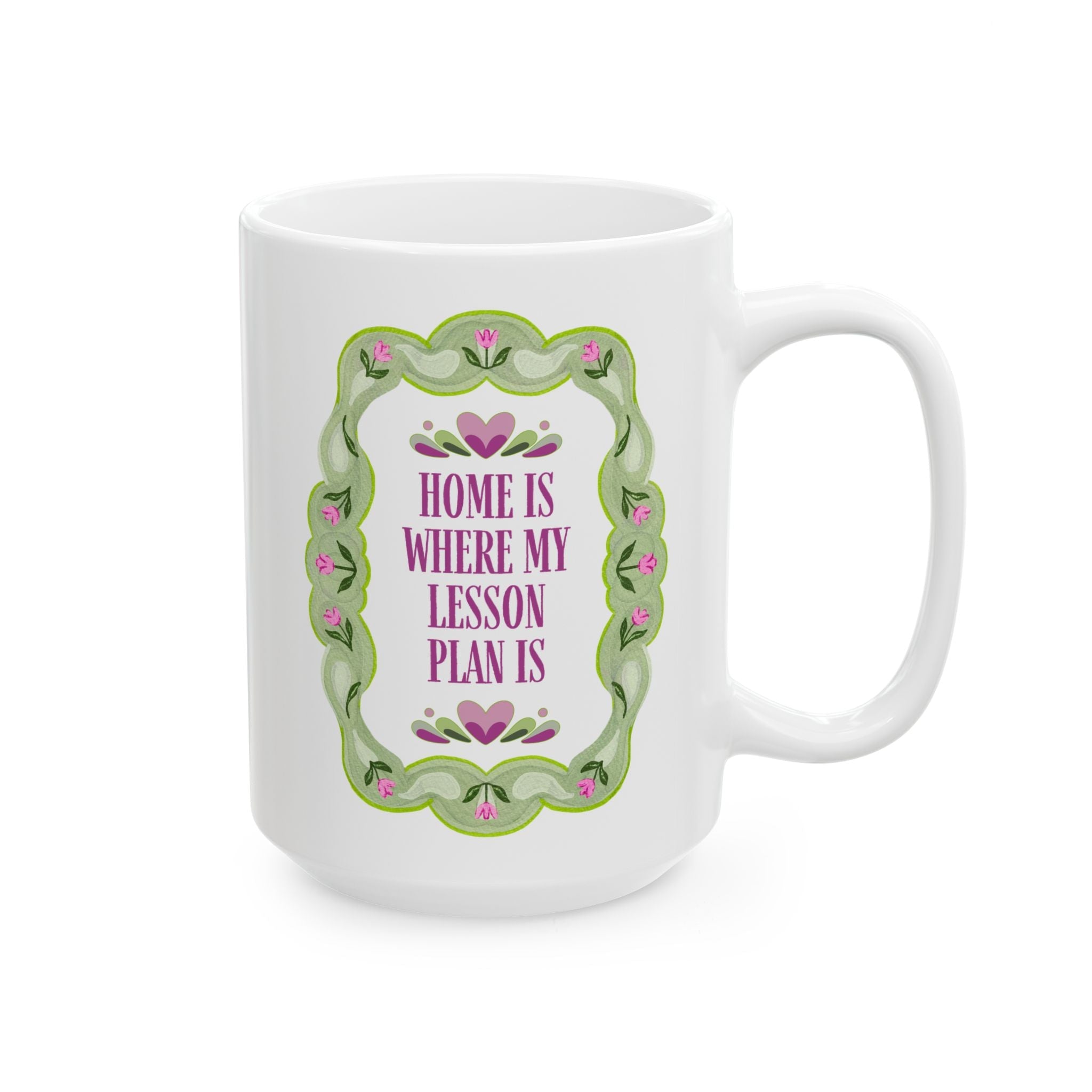 Home is Where My Lesson Plan Is: Nostalgic 90s Aesthetic Coffee Mug for Teacher, Cute Teacher Appreciation Gift for End of School - Opal and June