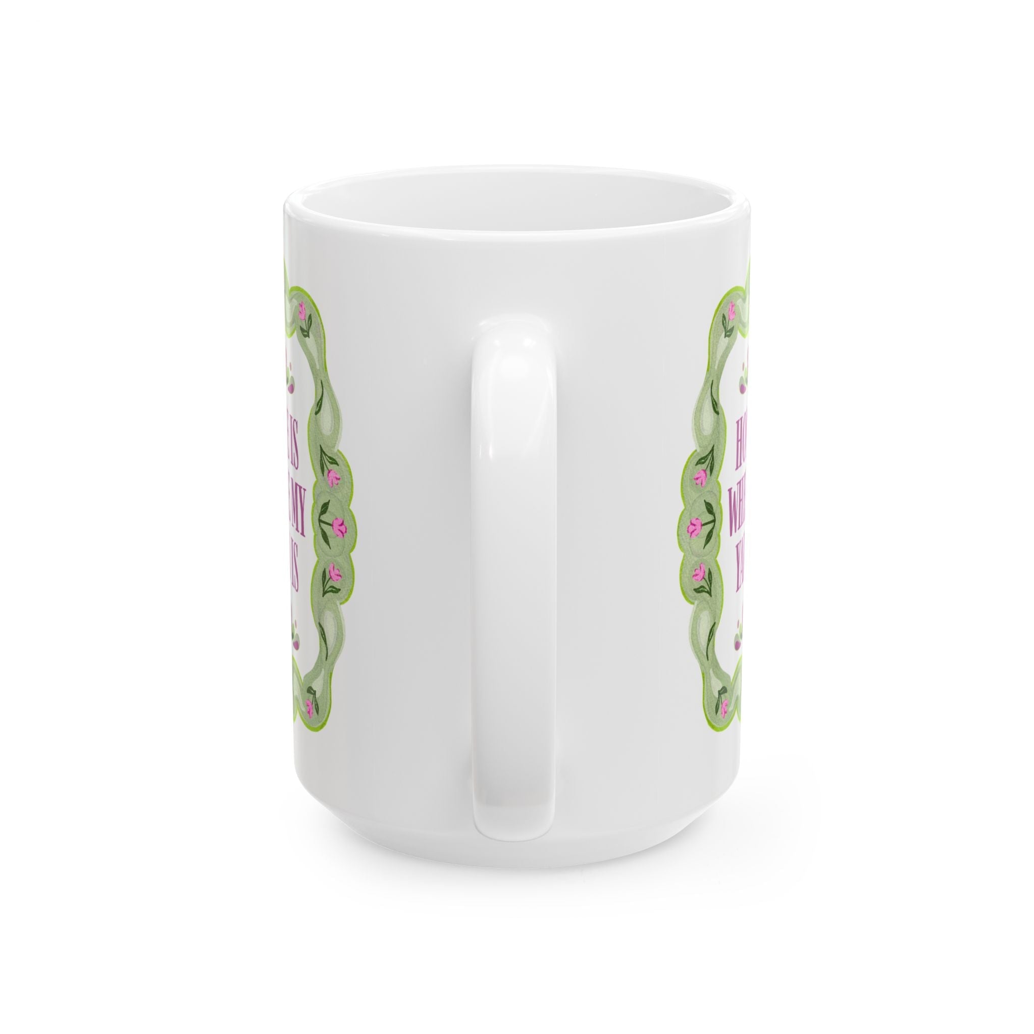 Home is Where My Yarn Is Coffee Mug: Funny Saying Coffee Mug for Knitter or Crochet Lover, Silly 90s Aesthetic Mug for Mom Who Knits - Opal and June