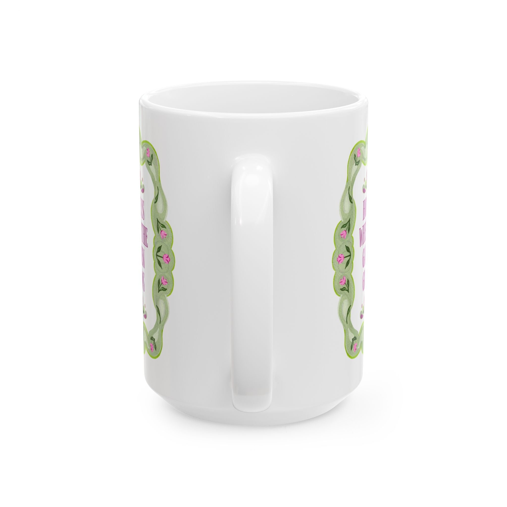 Home is Where the Garden Grows Garden Lover Gift: 15 Oz Coffee Mug | Silly 90s Aesthetic Coffee Lover Gift for Mom or Sister Who Gardens - Opal and June