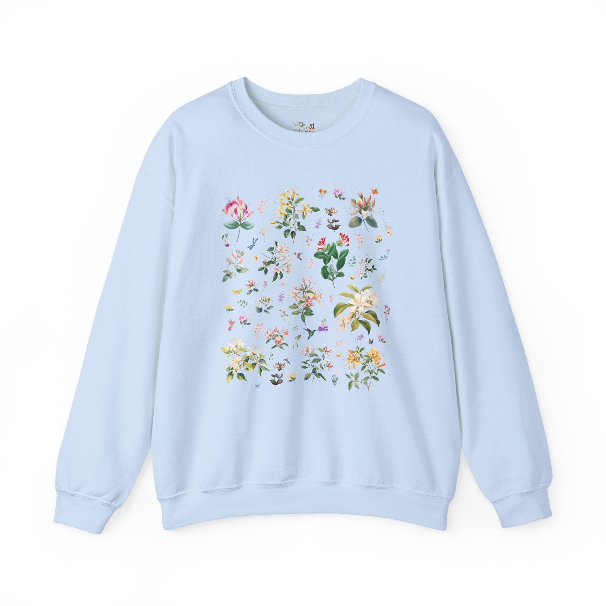 Honeysuckle Flower Sweatshirt, Mom Who Loves Flowers, June Birth Month Gift for Mother's Day, Cute Birthday Present for Daughter who Gardens - Opal and June