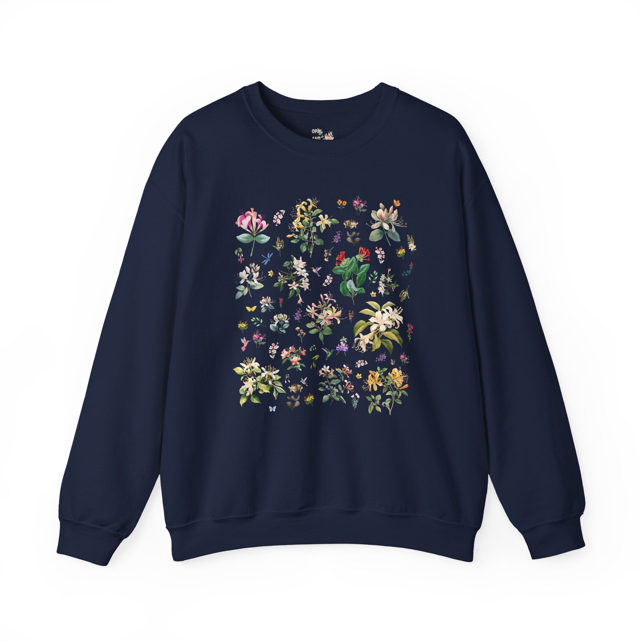 Honeysuckle Flower Sweatshirt, Mom Who Loves Flowers, June Birth Month Gift for Mother's Day, Cute Birthday Present for Daughter who Gardens - Opal and June