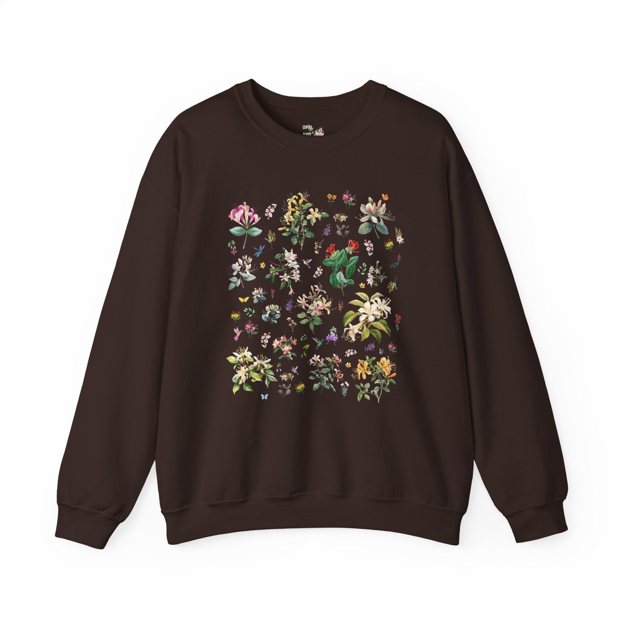 Honeysuckle Flower Sweatshirt, Mom Who Loves Flowers, June Birth Month Gift for Mother's Day, Cute Birthday Present for Daughter who Gardens - Opal and June