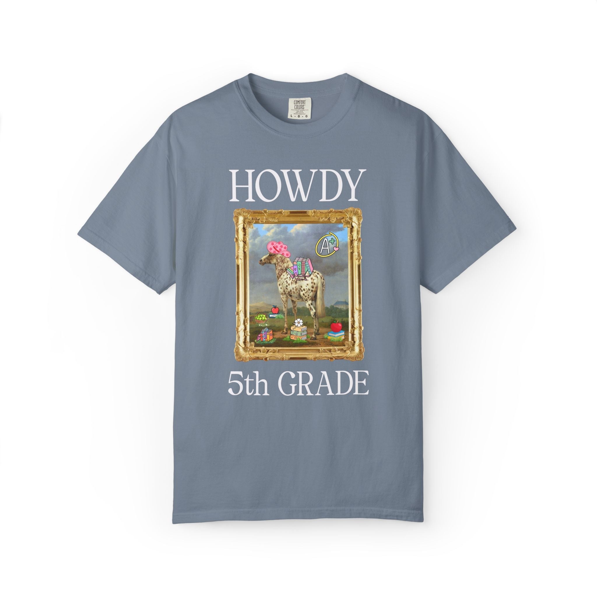 Howdy Fifth Grade Teacher Team T-Shirt with Famous Painting, Horse Painting by Paulus Potter, Back to School, 17th Century Art History - Opal and June