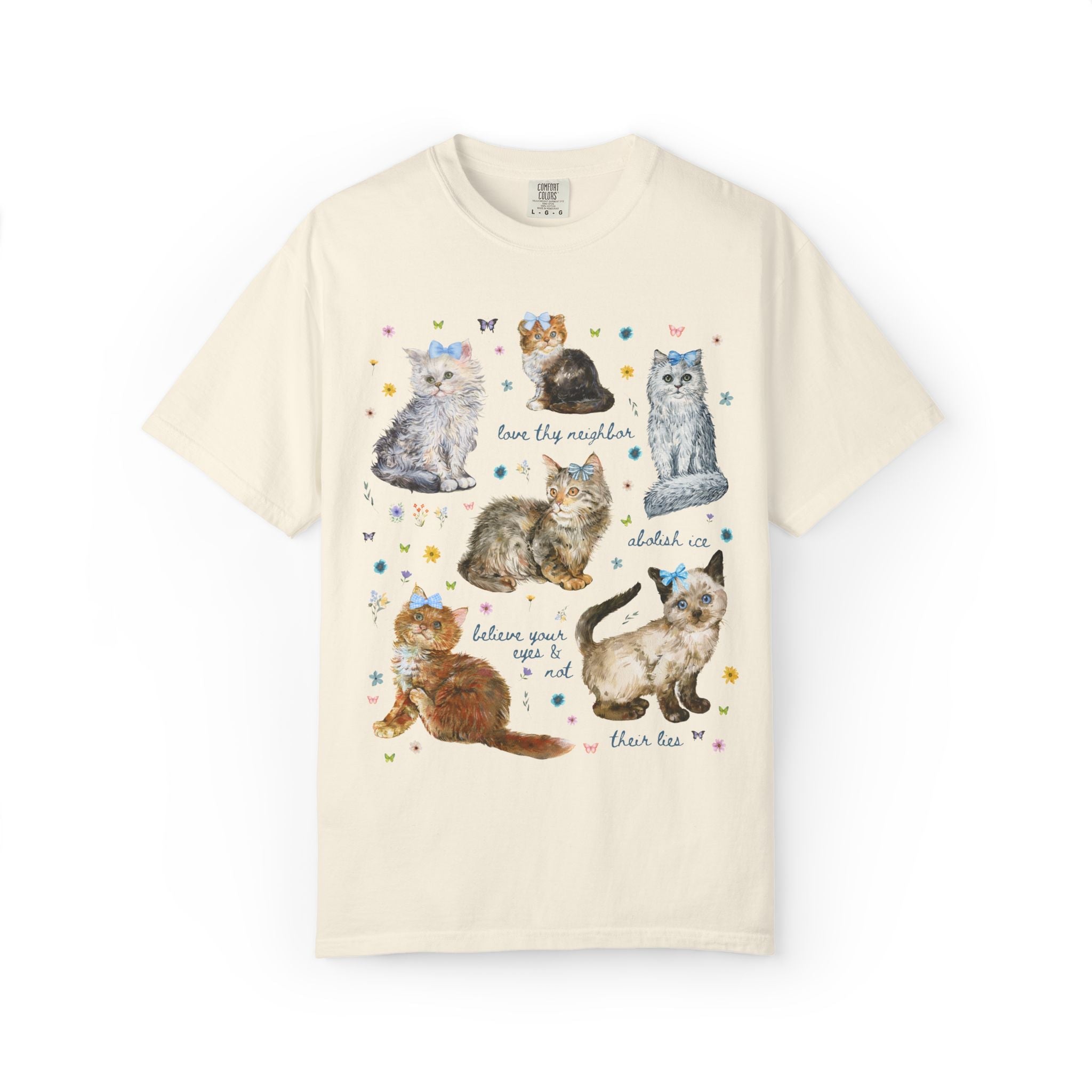 Human Rights Immigration Tee Shirt for Cat Mom or Cat Dad: Abolish Ice Political Left Tee Shirt, Eclectic Grandmacore Anti Racism T-Shirt - Opal and June