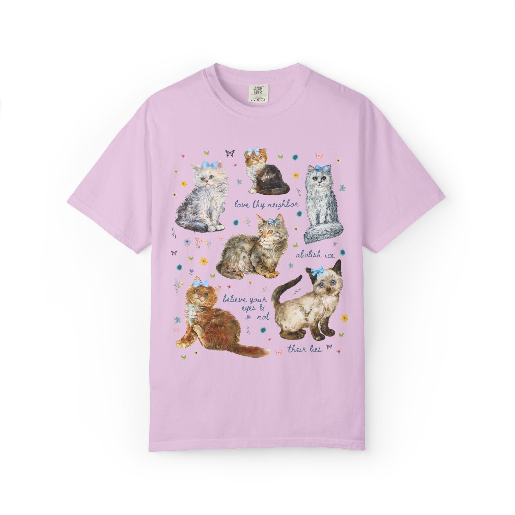 Human Rights Immigration Tee Shirt for Cat Mom or Cat Dad: Abolish Ice Political Left Tee Shirt, Eclectic Grandmacore Anti Racism T-Shirt - Opal and June