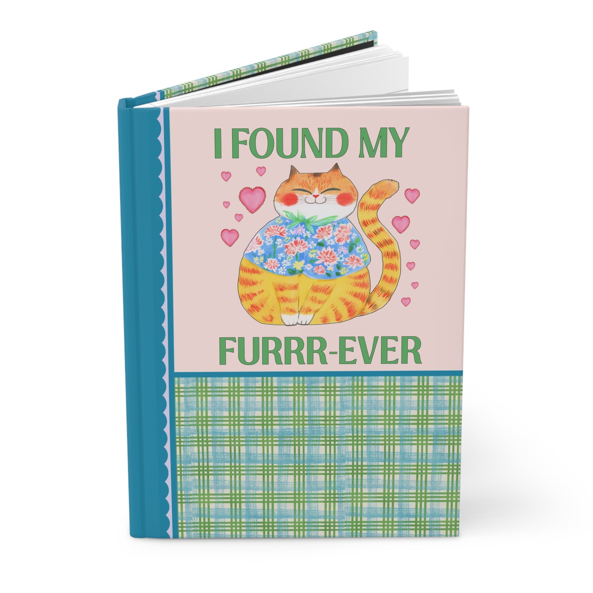 I Found My Furrr - Ever Notebook for Bride Planning a Wedding: Colorful and Cute Cat Lover Hardcover Journal for Engaged Cat Mom - Opal and June