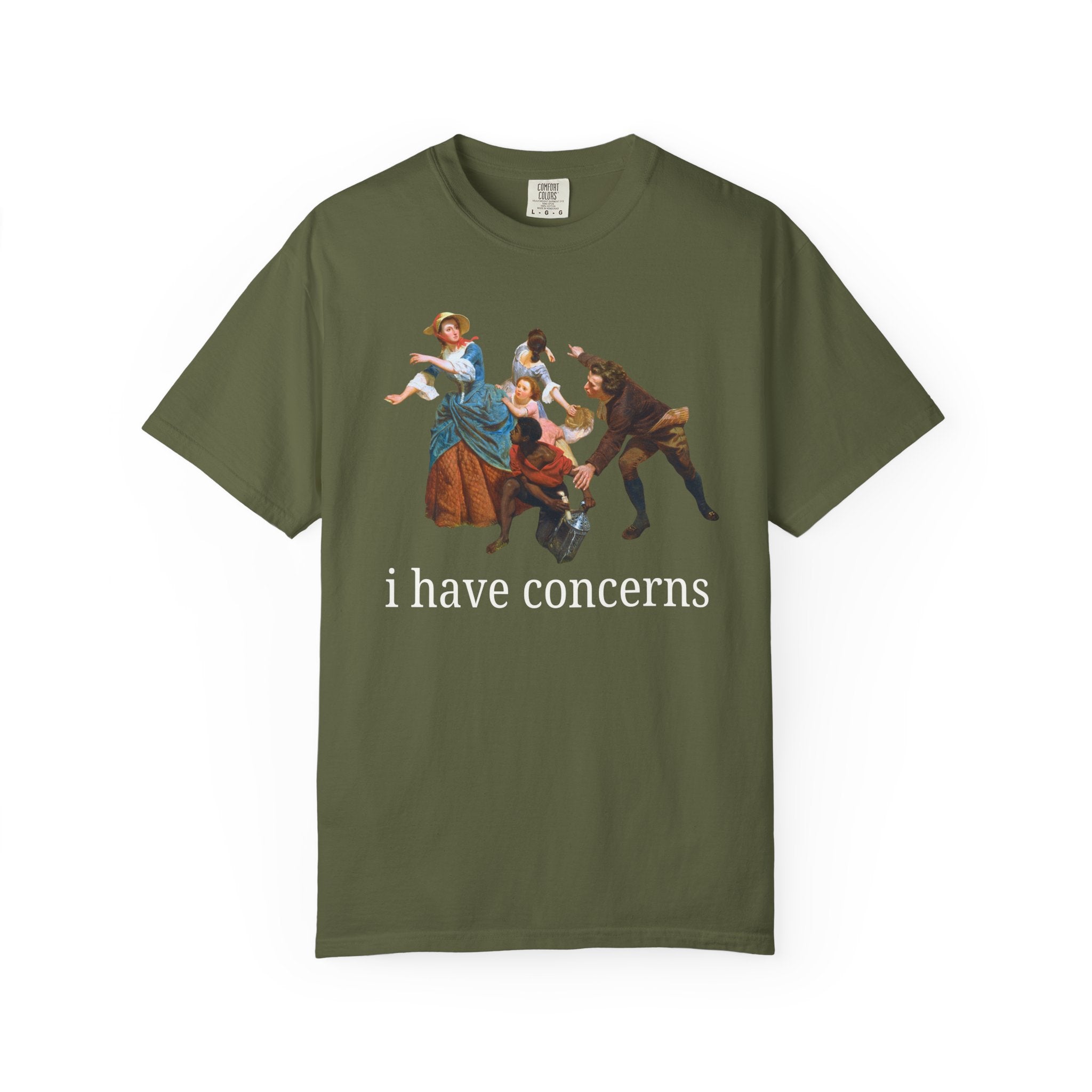 I Have Concerns Art History T-Shirt: Mrs. Schuyler Burning Her Wheat Fields Painting by Emanuel Leutze, Famous Painting Art Historian Tee - Opal and June