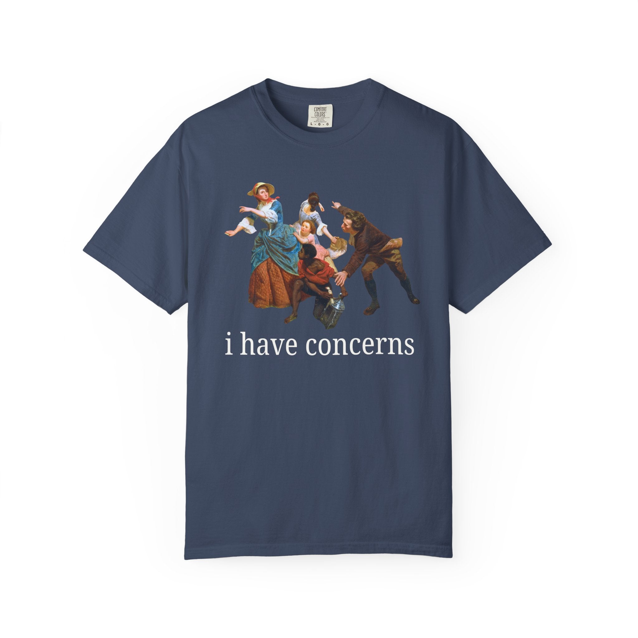I Have Concerns Art History T-Shirt: Mrs. Schuyler Burning Her Wheat Fields Painting by Emanuel Leutze, Famous Painting Art Historian Tee - Opal and June