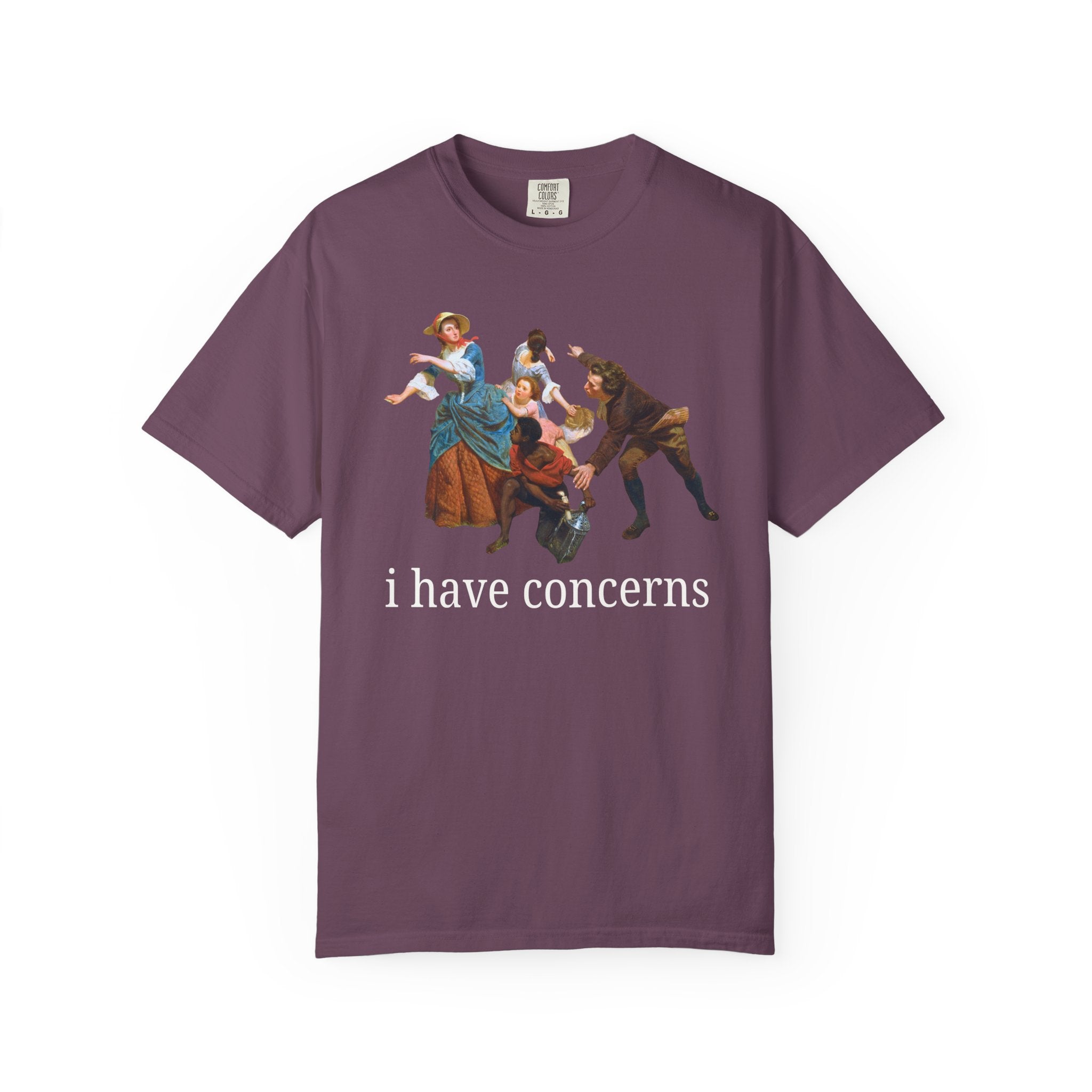 I Have Concerns Art History T-Shirt: Mrs. Schuyler Burning Her Wheat Fields Painting by Emanuel Leutze, Famous Painting Art Historian Tee - Opal and June