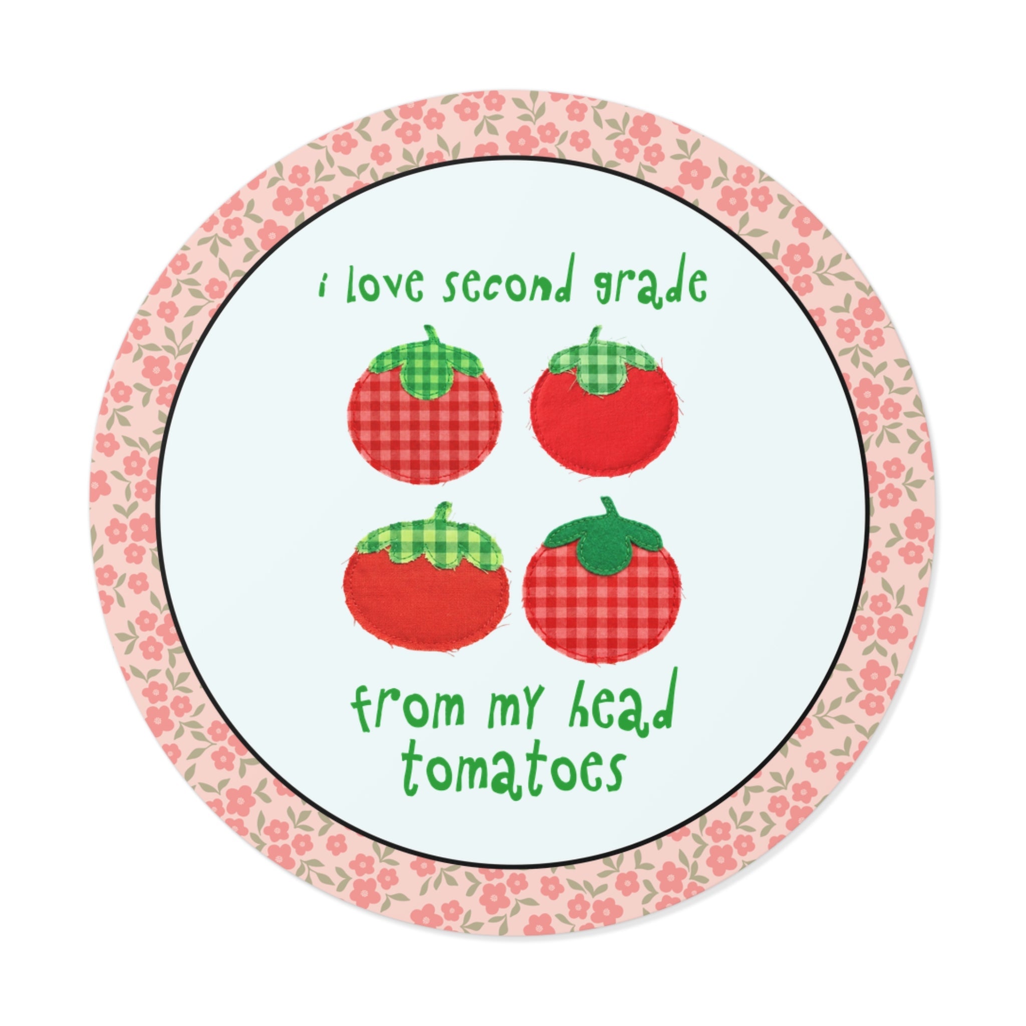 I Love Second Grade from My Head Tomatoes Sticker - Opal and June