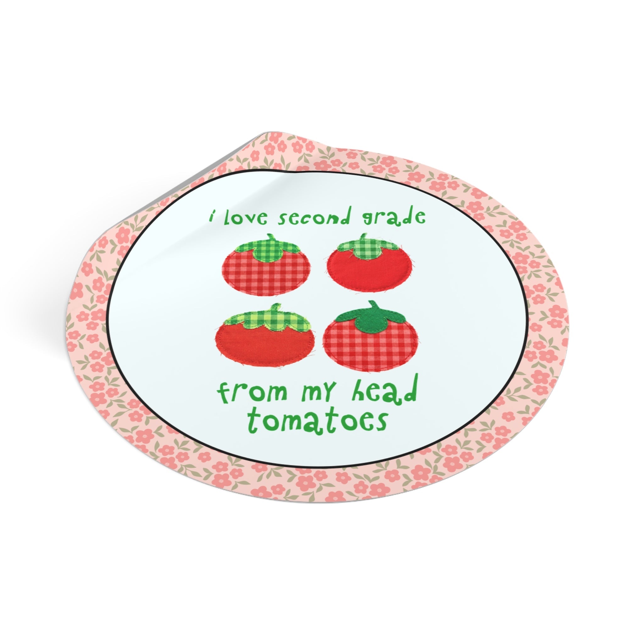I Love Second Grade from My Head Tomatoes Sticker - Opal and June