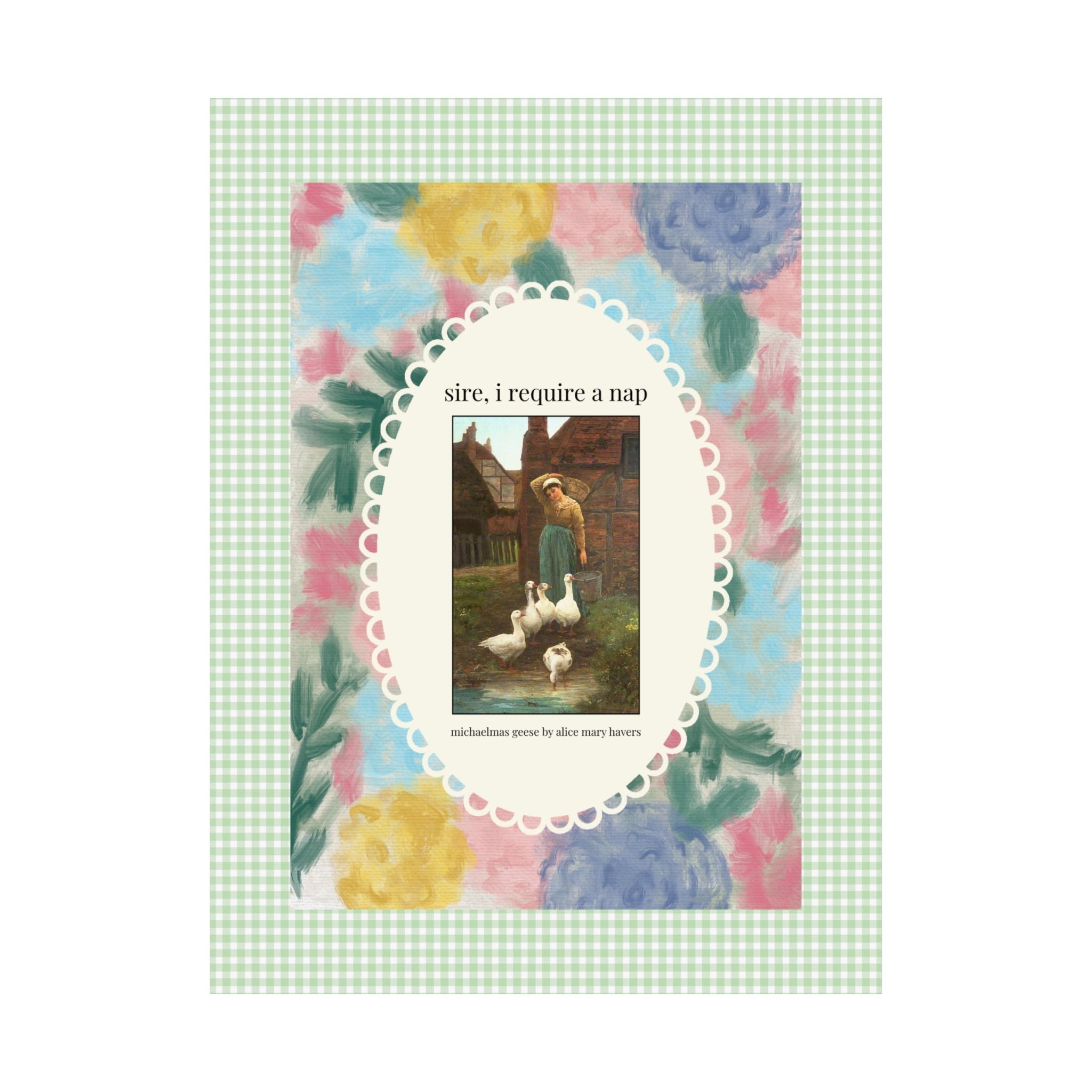 I Require a Nap Art History Poster Print with Famous Painting of Michaelmas Geese by Alice Mary Havers, Funny Napping Gift for Mom Who Naps - Opal and June
