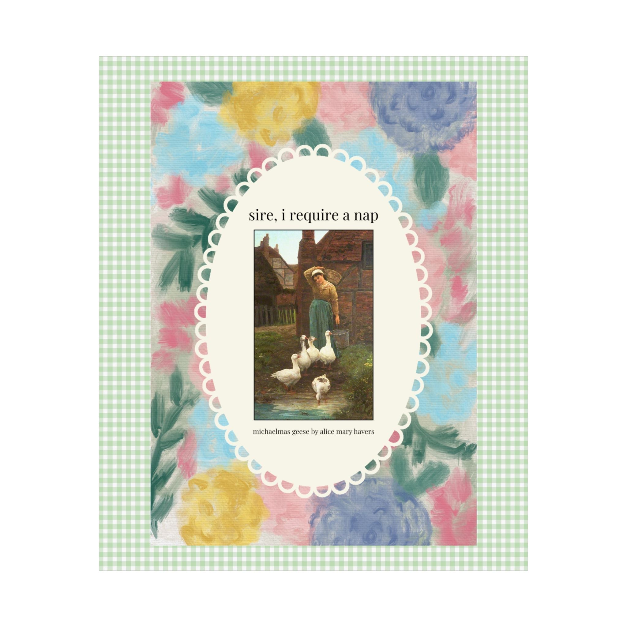 I Require a Nap Art History Poster Print with Famous Painting of Michaelmas Geese by Alice Mary Havers, Funny Napping Gift for Mom Who Naps - Opal and June