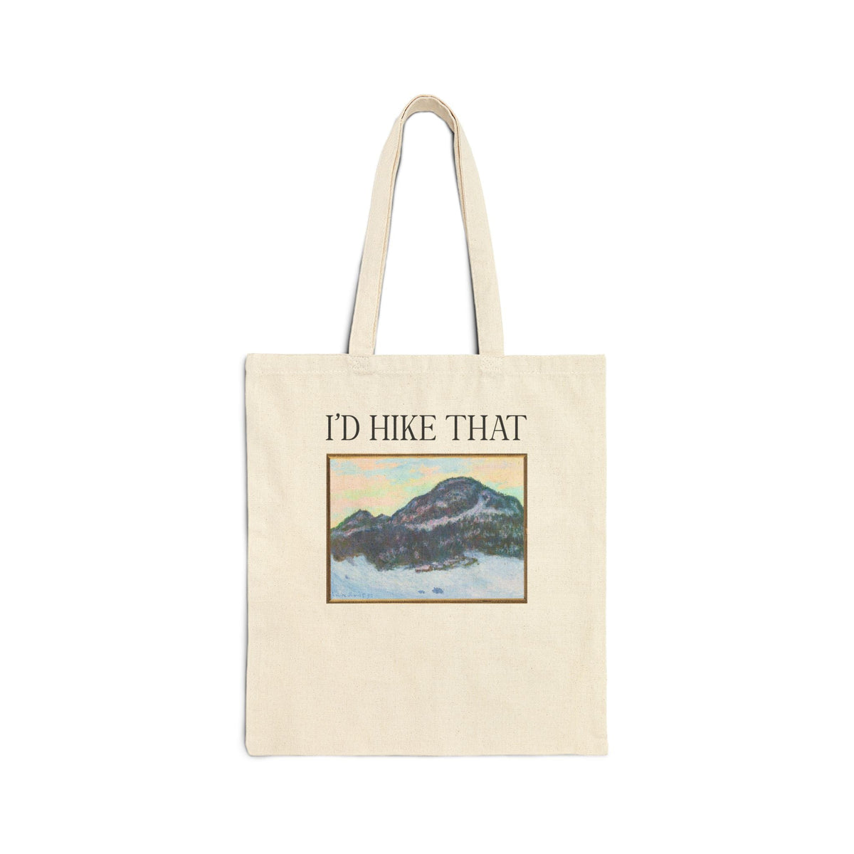 I'd Hike That: Kolaas Mountain in Norway by Claude Monet, Hiking Art History Buff Tote Bag for Artist Who Loves Hiking and Mountains - Opal and June
