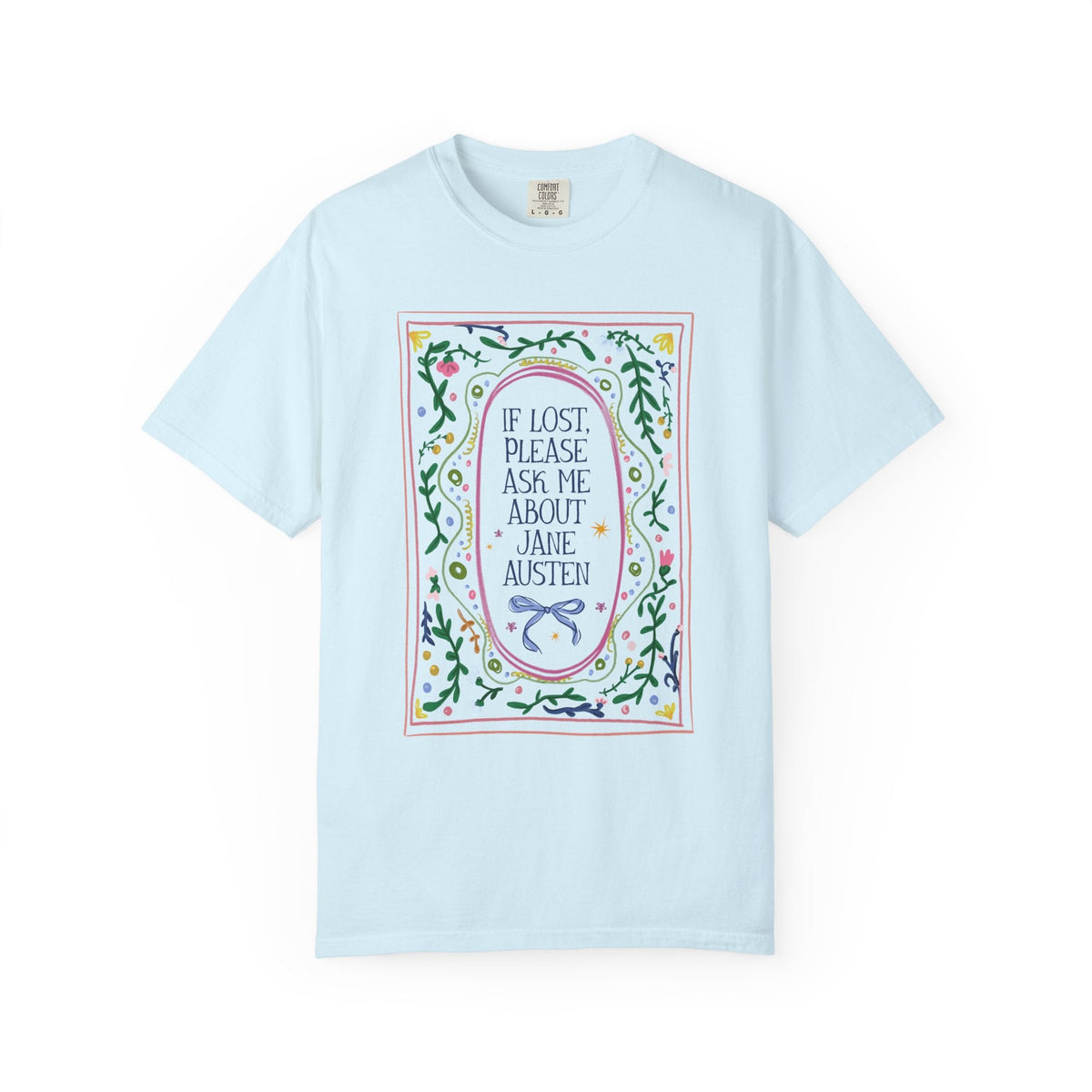 If Lost, Please Ask Me About Jane Austen Tee Shirt: Funny Book Lover Classic Literature Bookworm T-Shirt for Romance Reader or English Professor - Opal and June