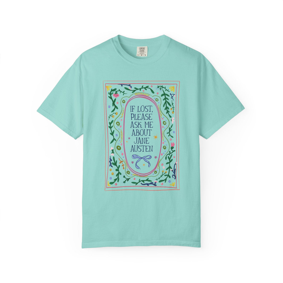 If Lost, Please Ask Me About Jane Austen Tee Shirt: Funny Book Lover Classic Literature Bookworm T-Shirt for Romance Reader or English Professor - Opal and June