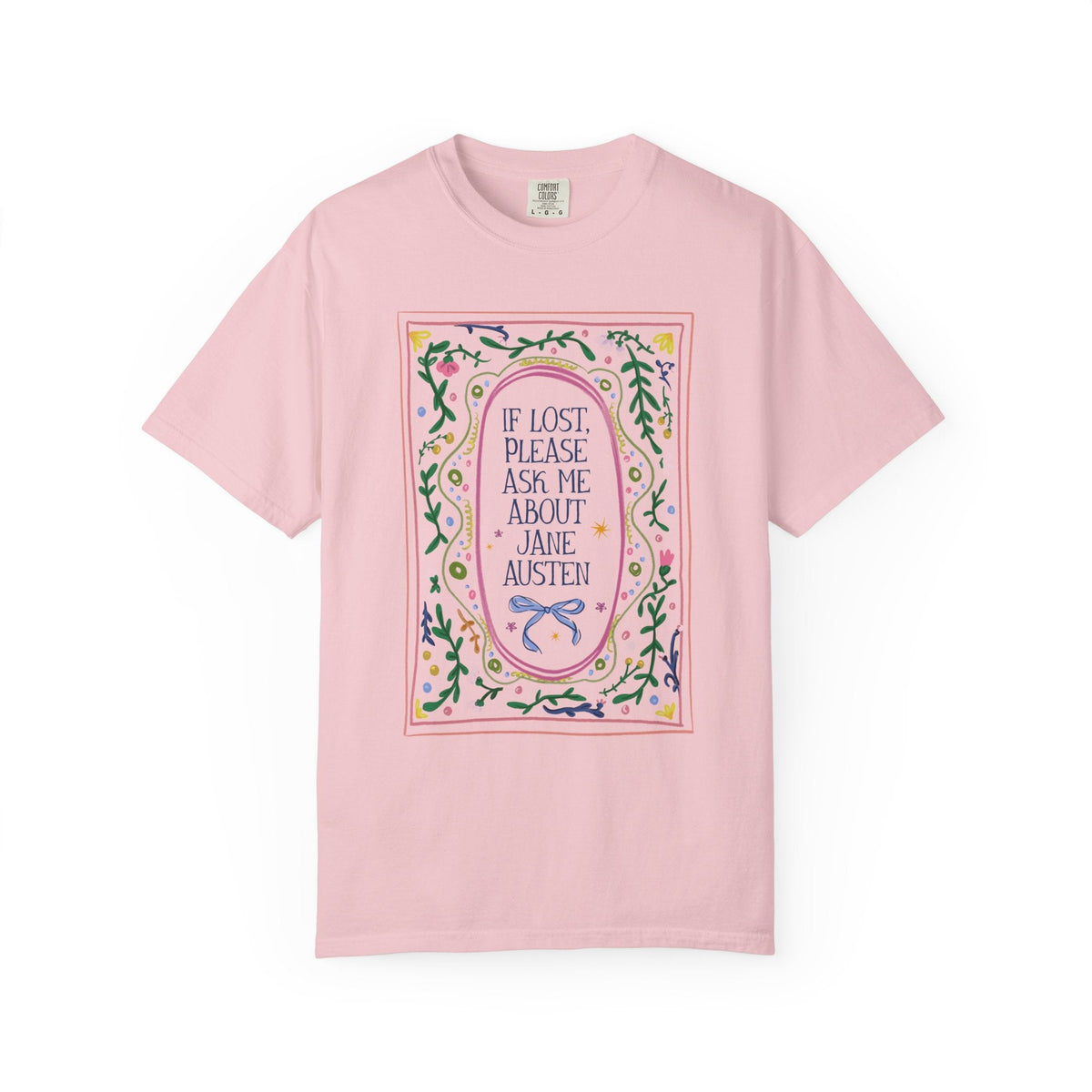 If Lost, Please Ask Me About Jane Austen Tee Shirt: Funny Book Lover Classic Literature Bookworm T-Shirt for Romance Reader or English Professor - Opal and June
