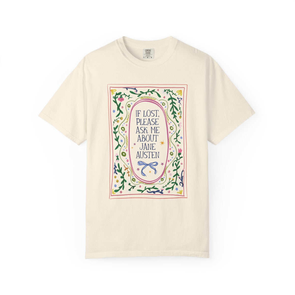 If Lost, Please Ask Me About Jane Austen Tee Shirt: Funny Book Lover Classic Literature Bookworm T-Shirt for Romance Reader or English Professor - Opal and June