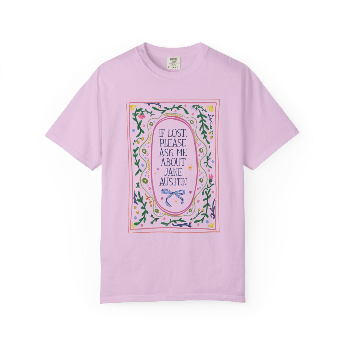 If Lost, Please Ask Me About Jane Austen Tee Shirt: Funny Book Lover Classic Literature Bookworm T-Shirt for Romance Reader or English Professor - Opal and June