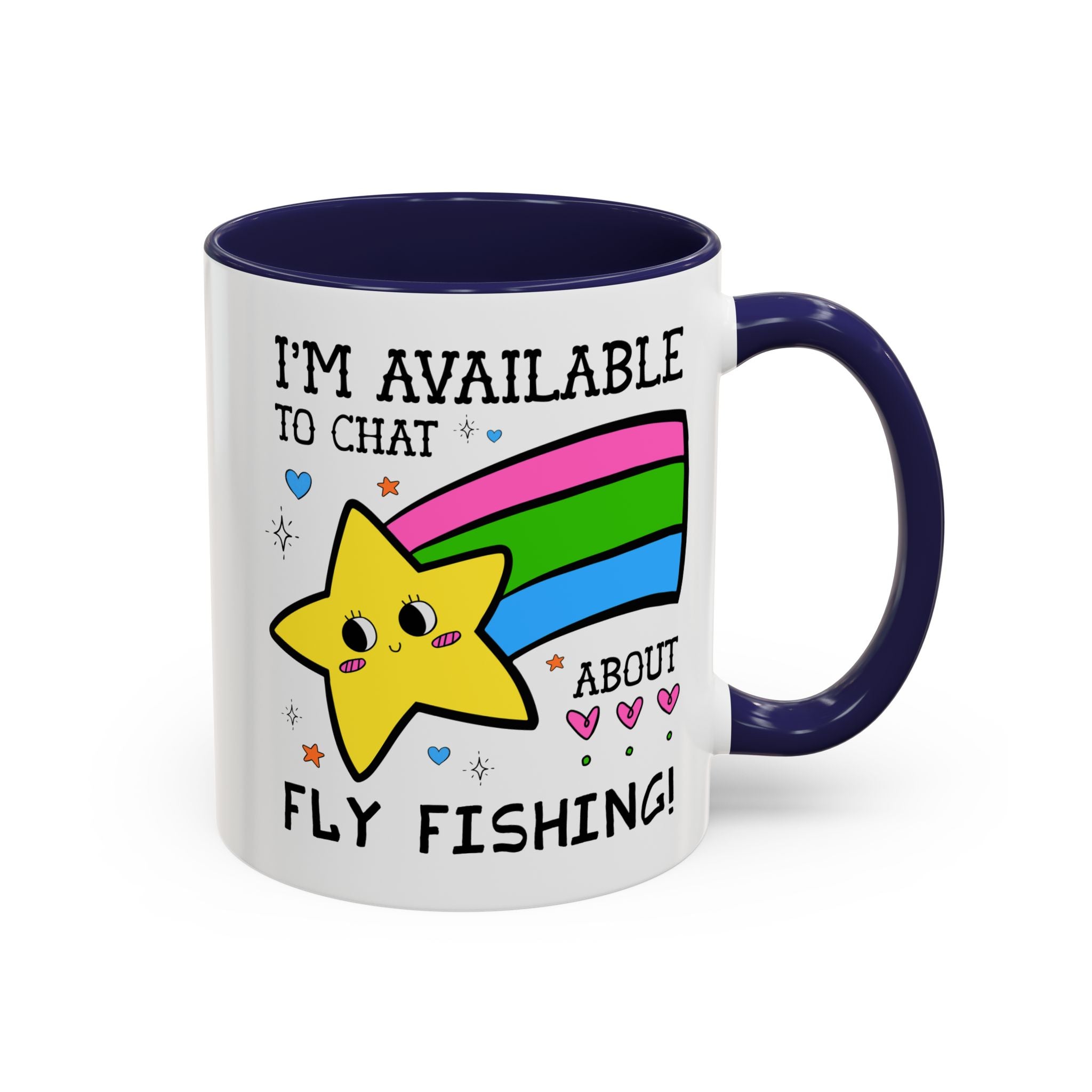I'm Available to Chat About Fly Fishing Coffee Mug: Funny Fishing Lover Gift for Dad or Brother Who Loves Fly Fishing - Opal and June