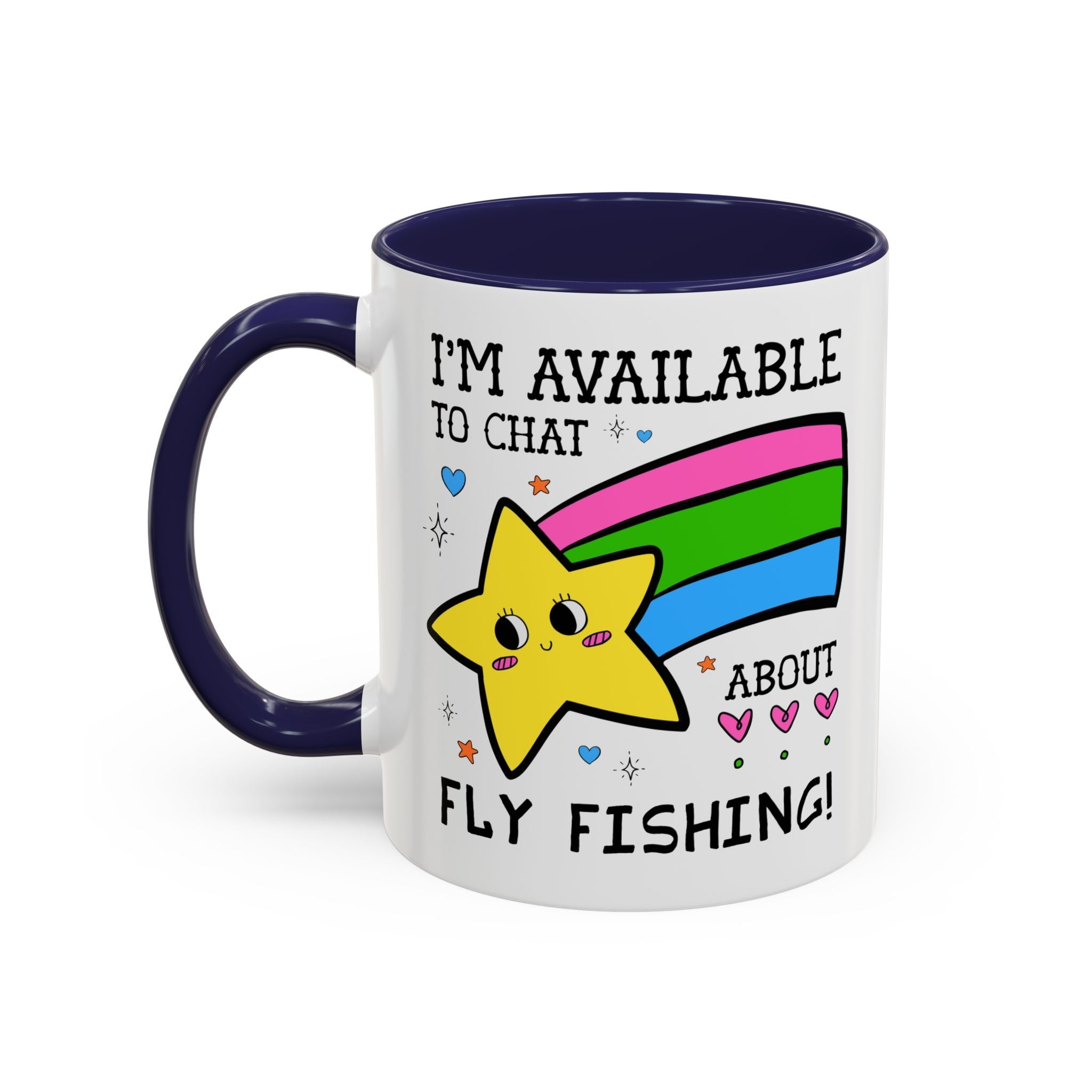 I'm Available to Chat About Fly Fishing Coffee Mug: Funny Fishing Lover Gift for Dad or Brother Who Loves Fly Fishing - Opal and June