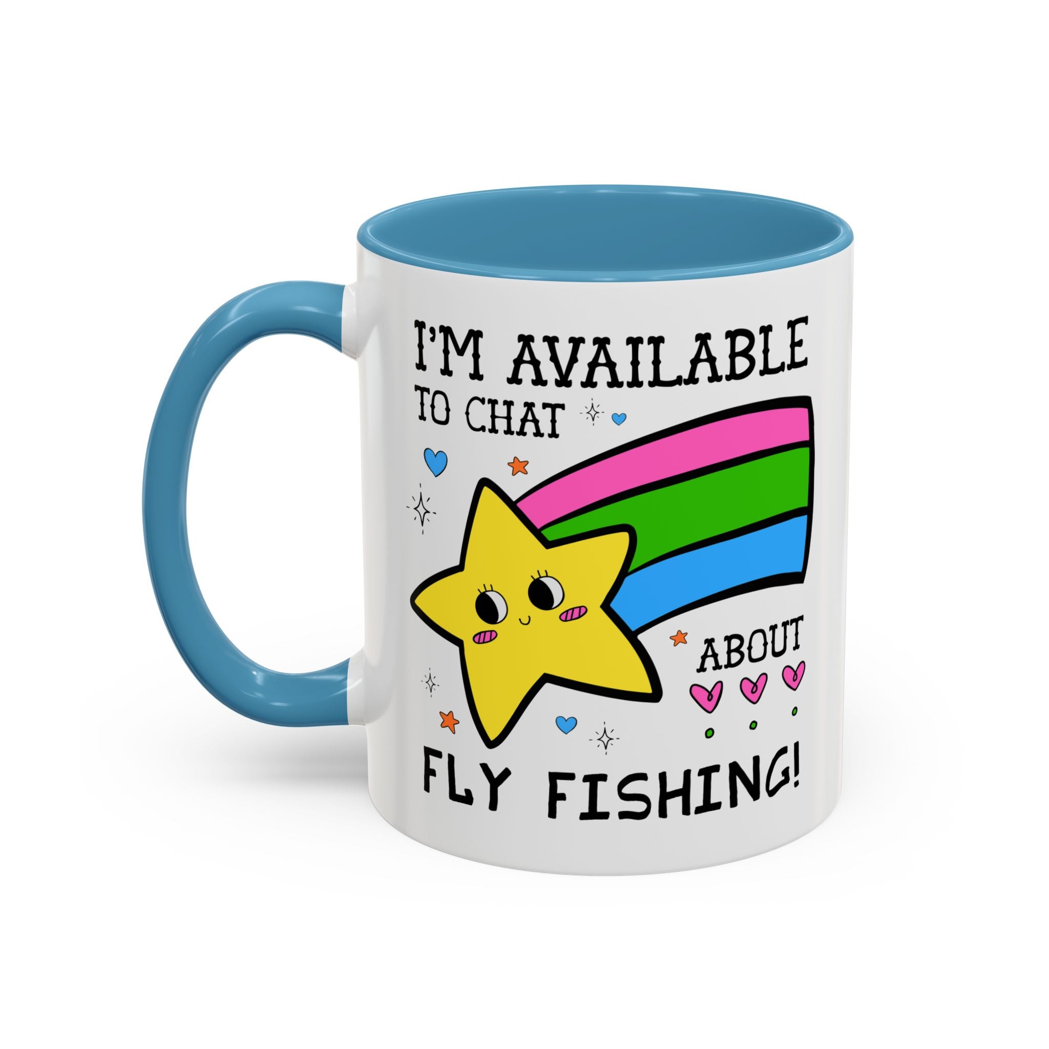 I'm Available to Chat About Fly Fishing Coffee Mug: Funny Fishing Lover Gift for Dad or Brother Who Loves Fly Fishing - Opal and June