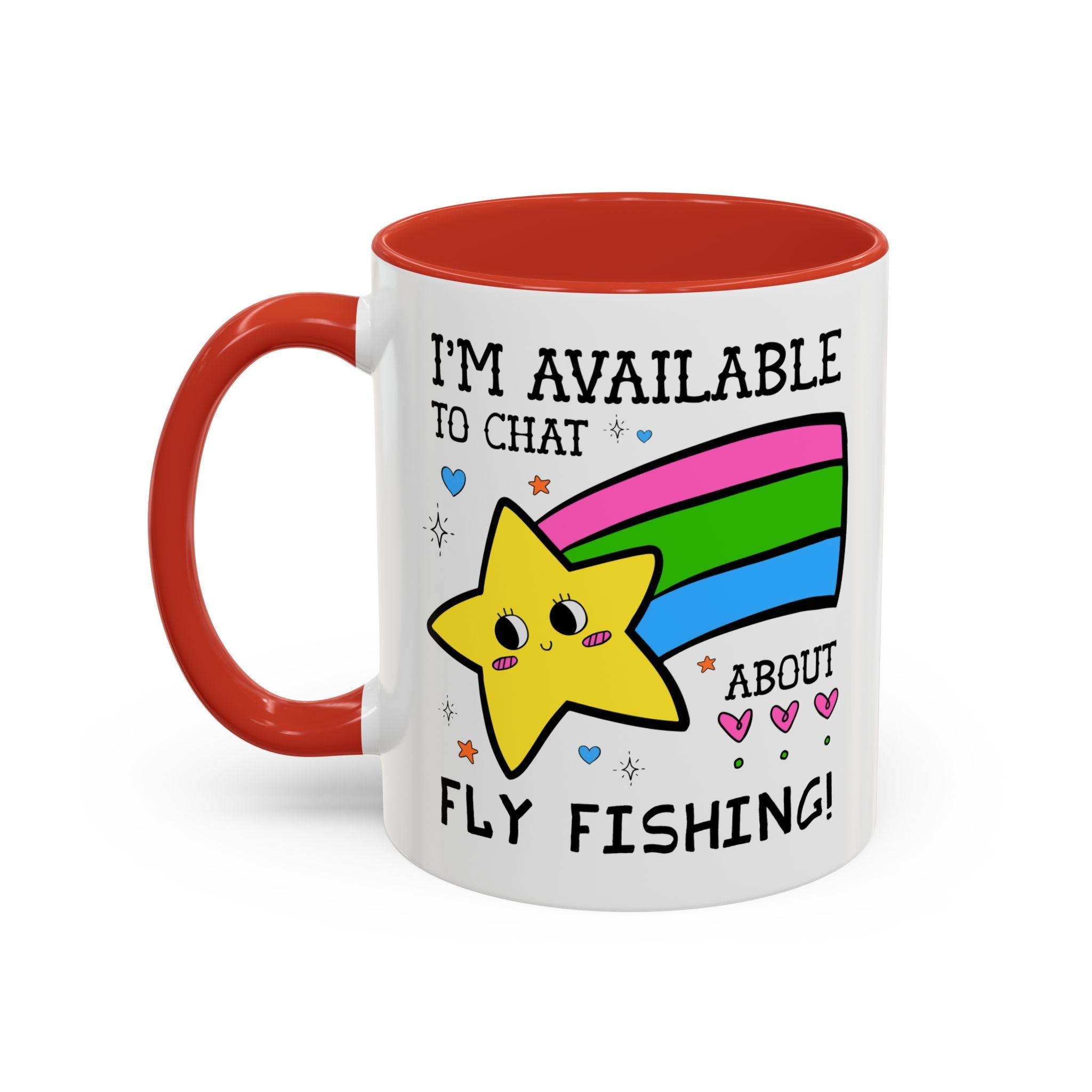 I'm Available to Chat About Fly Fishing Coffee Mug: Funny Fishing Lover Gift for Dad or Brother Who Loves Fly Fishing - Opal and June
