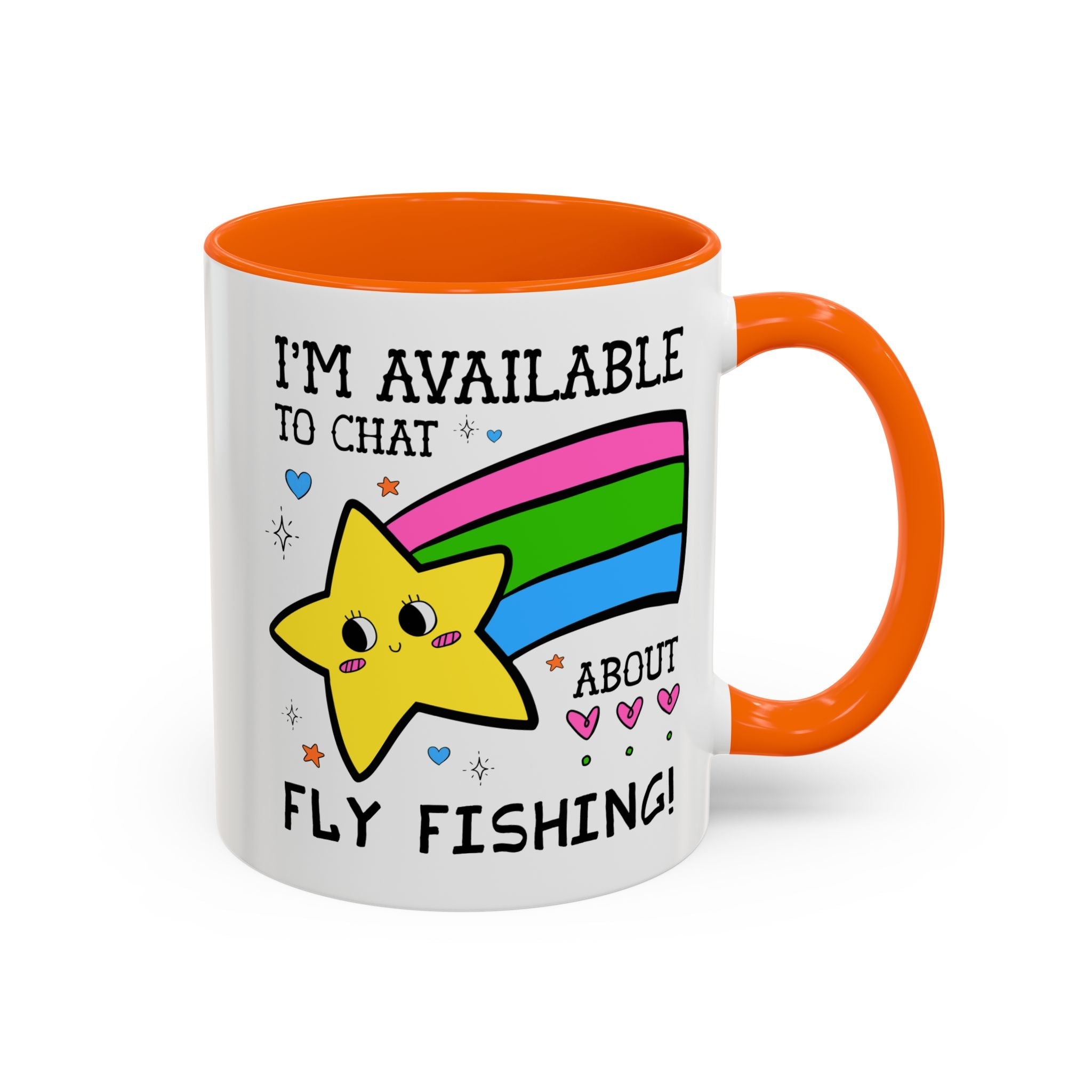 I'm Available to Chat About Fly Fishing Coffee Mug: Funny Fishing Lover Gift for Dad or Brother Who Loves Fly Fishing - Opal and June