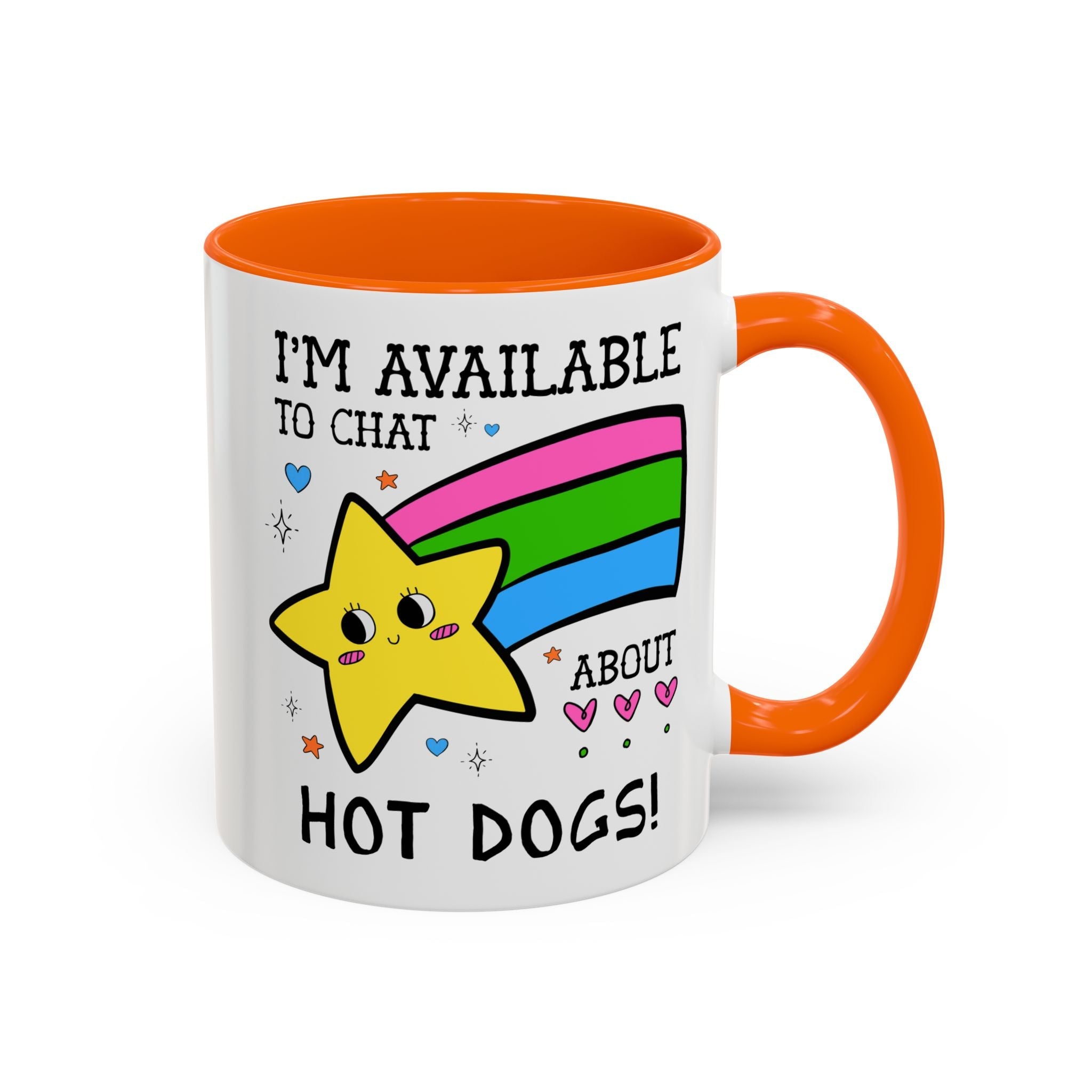 I'm Available to Chat About Hot Dogs Coffee Mug: Funny Saying Hot Dog Lover Present for Dad Who Loves Hot Dogs and Grilling - Opal and June