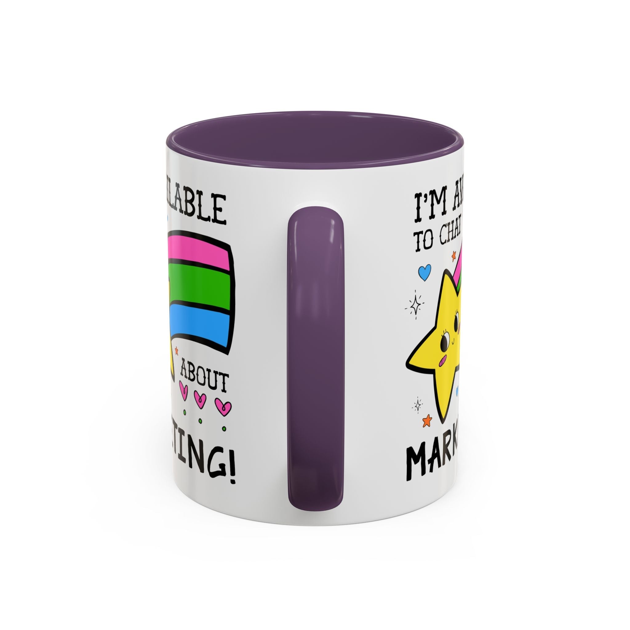 I'm Available to Chat About Marketing Coffee Mug: Cute and Silly Marketing Major Gift for Student Gradating with a Marketing Degree - Opal and June