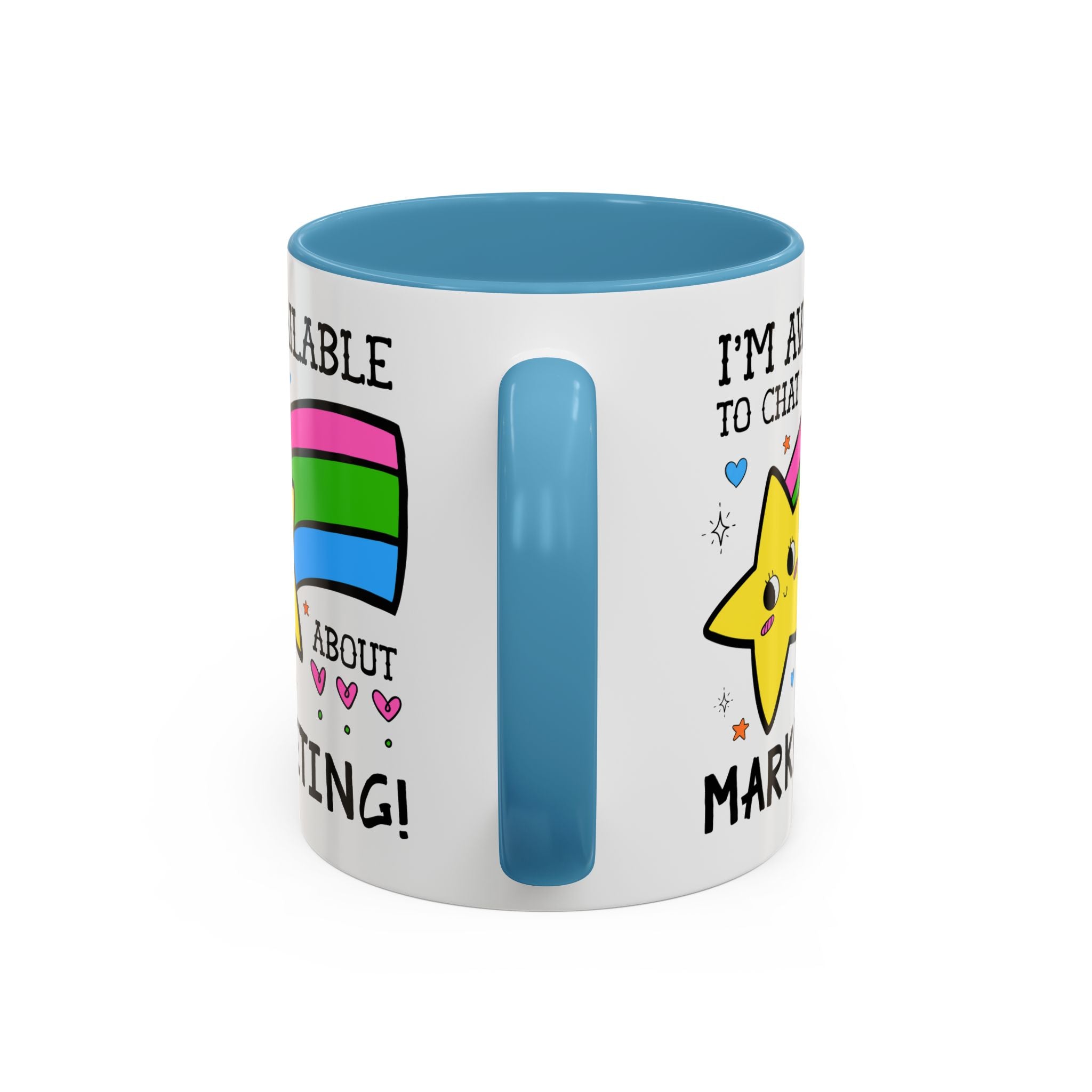 I'm Available to Chat About Marketing Coffee Mug: Cute and Silly Marketing Major Gift for Student Gradating with a Marketing Degree - Opal and June