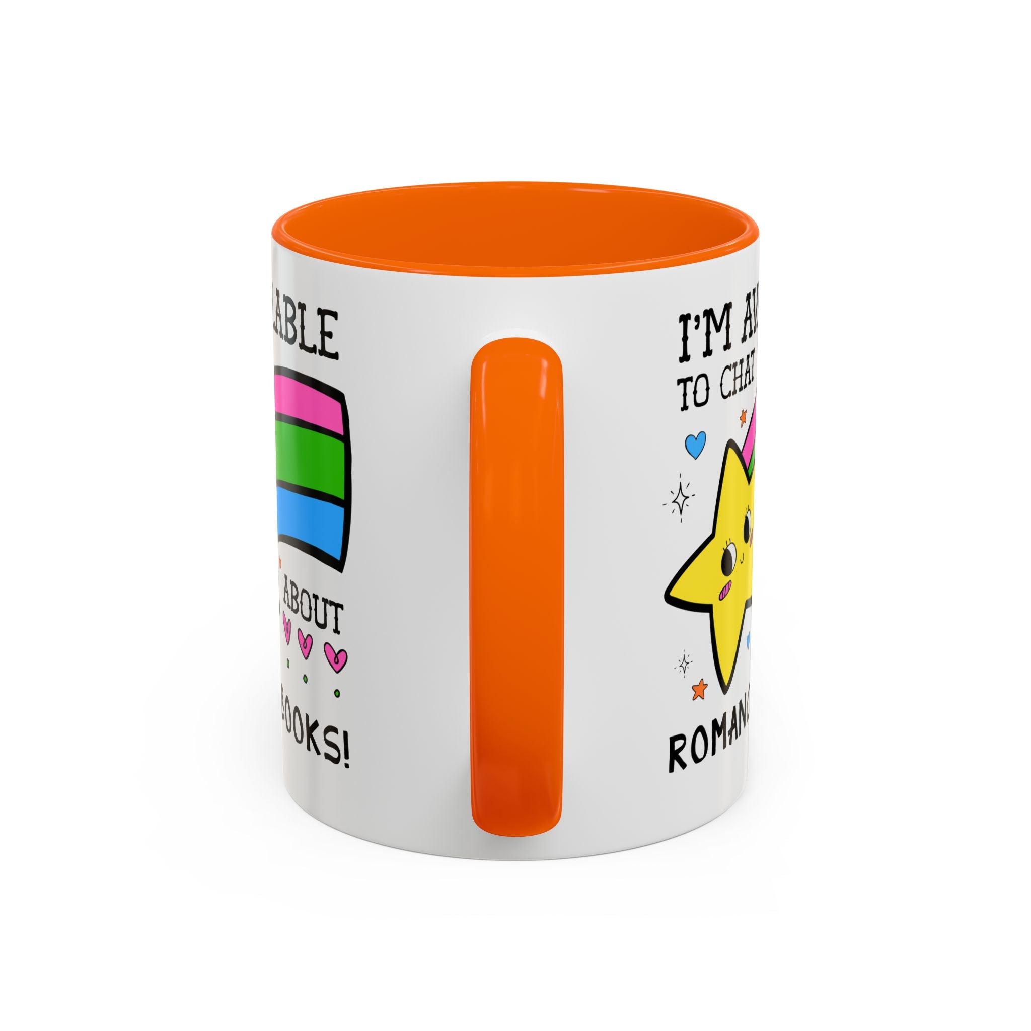 I'm Available to Chat About Romance Books Coffee Mug: Funny Saying Book Lover Gift Idea for Bookworm Who Loves Romance Novels, 11 Oz Mug - Opal and June