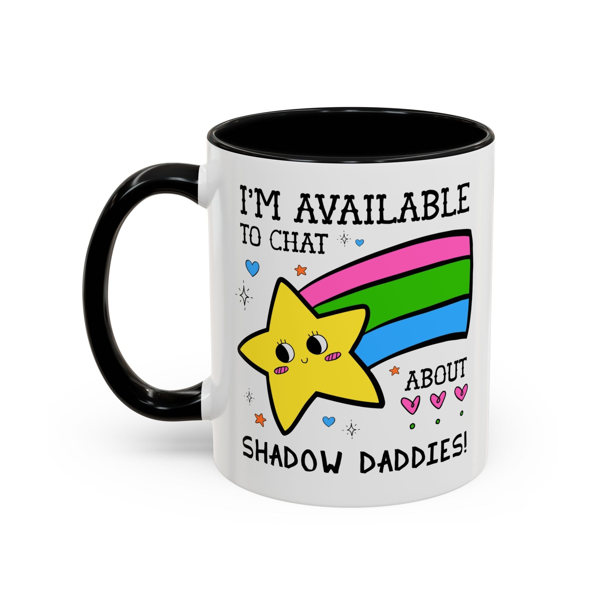 I'm Available to Chat About Shadow Daddies Coffee Mug: Funny Saying Romantasy Book Lover Gift Idea, Romance Reader Bookworm Gift - Opal and June