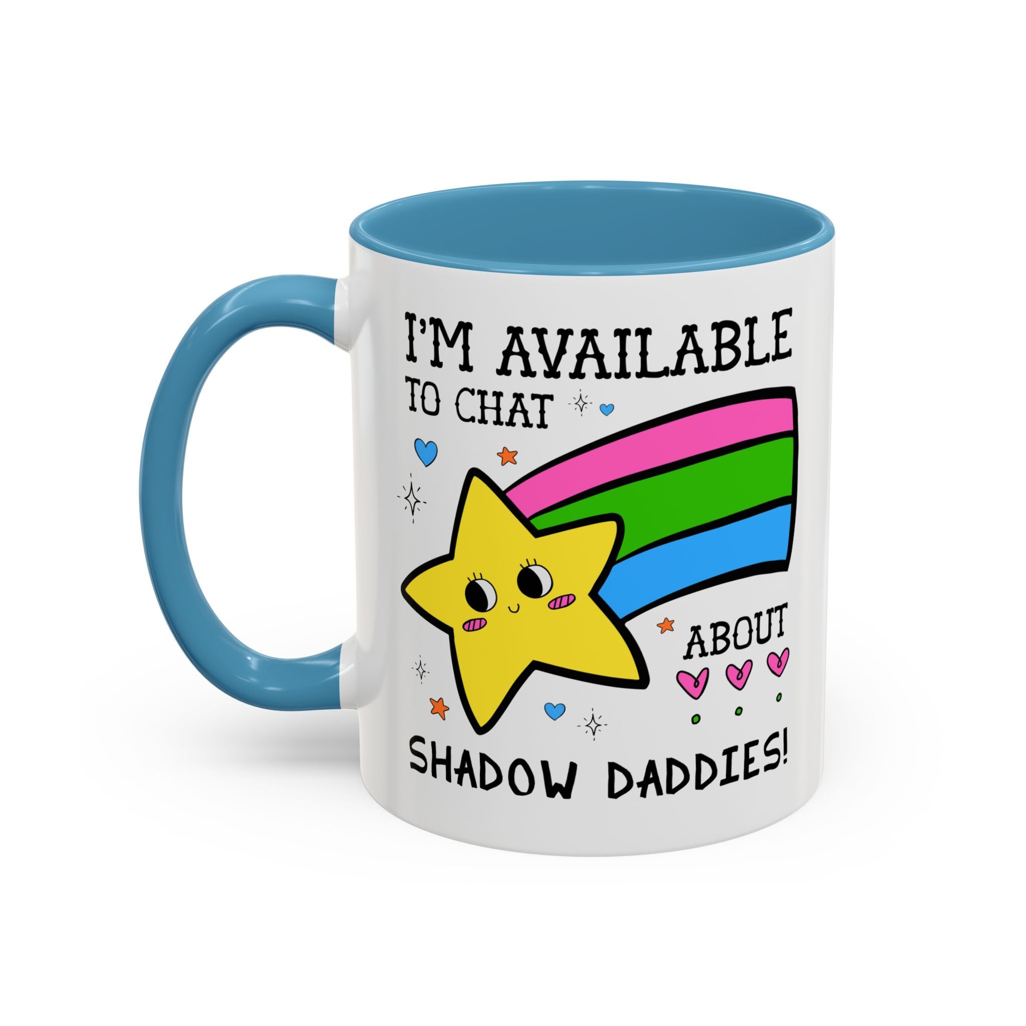 I'm Available to Chat About Shadow Daddies Coffee Mug: Funny Saying Romantasy Book Lover Gift Idea, Romance Reader Bookworm Gift - Opal and June