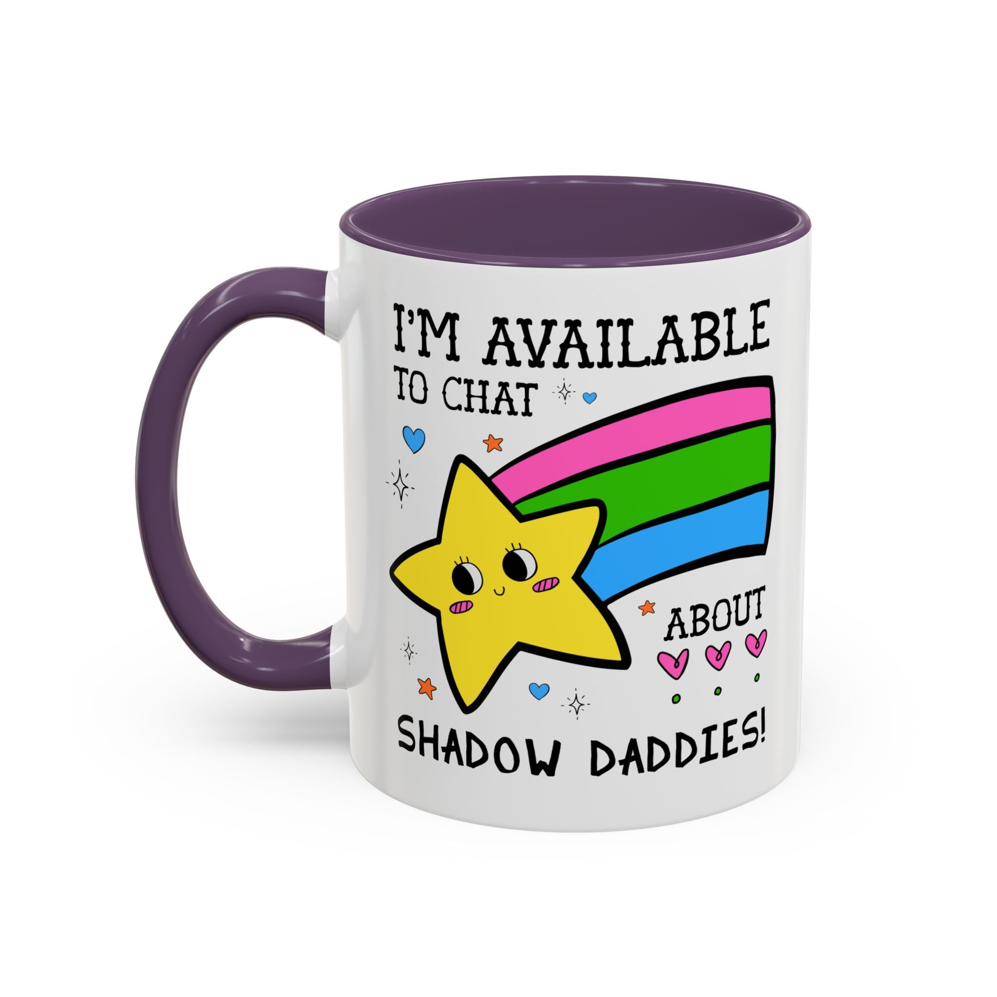 I'm Available to Chat About Shadow Daddies Coffee Mug: Funny Saying Romantasy Book Lover Gift Idea, Romance Reader Bookworm Gift - Opal and June