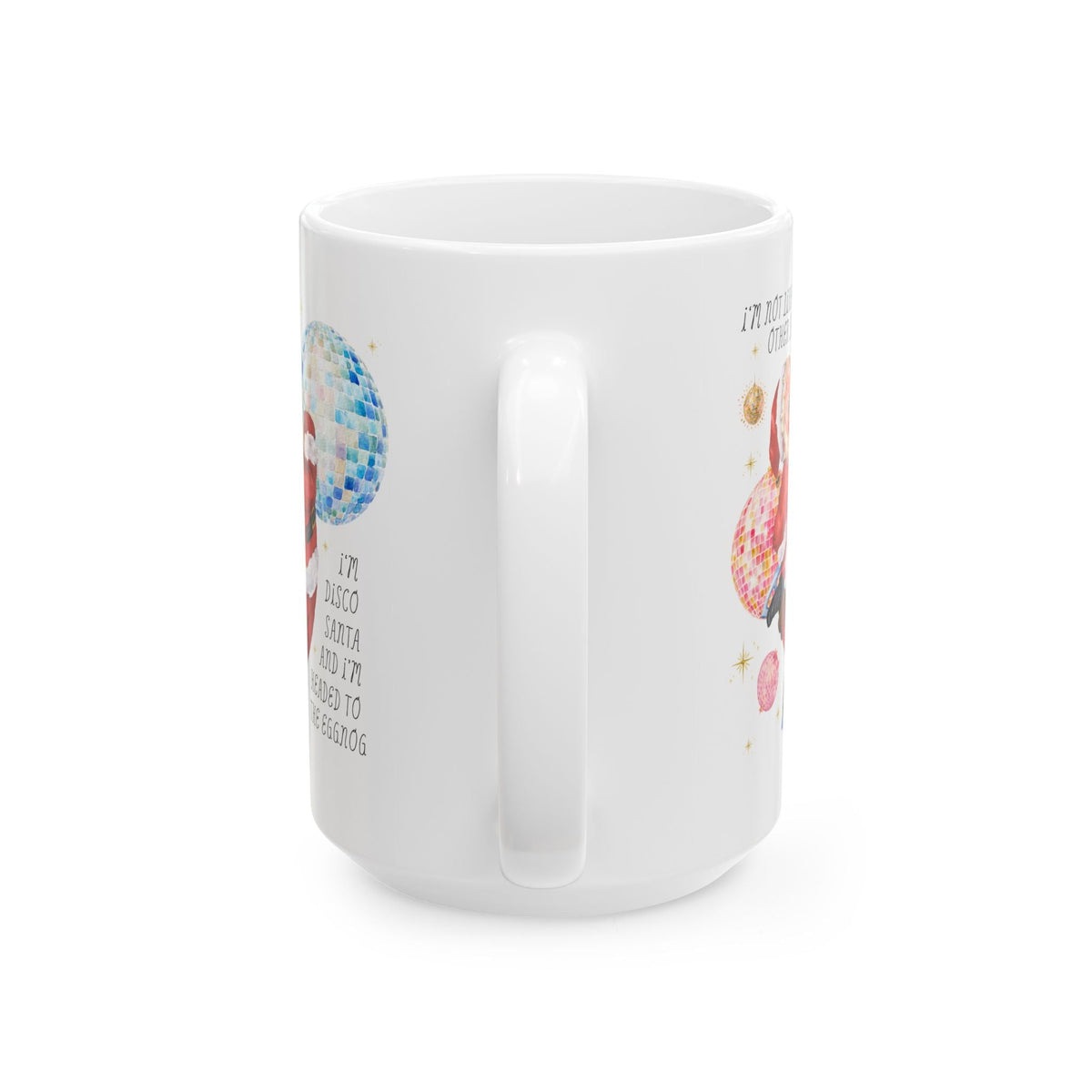 I'm Disco Santa and I'm Headed to the Eggnog: Funny Nostalgic Drinking Christmas Coffee Mug for Dad or Grandpa - Opal and June