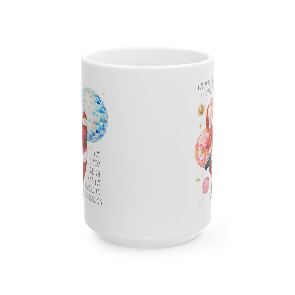 I'm Disco Santa and I'm Headed to the Eggnog: Funny Nostalgic Drinking Christmas Coffee Mug for Dad or Grandpa - Opal and June