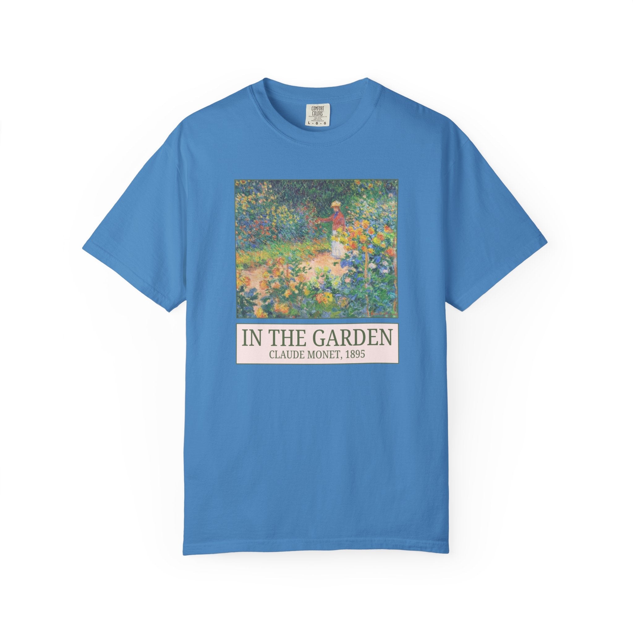 In the Garden by Claude Monet Art History Tee Shirt, Cute Cottagecore Gardening Gift for Mom, Friend Who Loves Late 1800s Impressionist Art - Opal and June