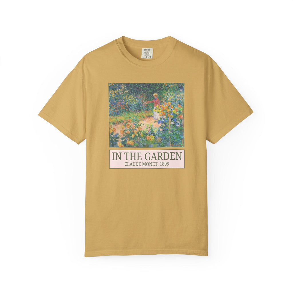 In the Garden by Claude Monet Art History Tee Shirt, Cute Cottagecore Gardening Gift for Mom, Friend Who Loves Late 1800s Impressionist Art - Opal and June