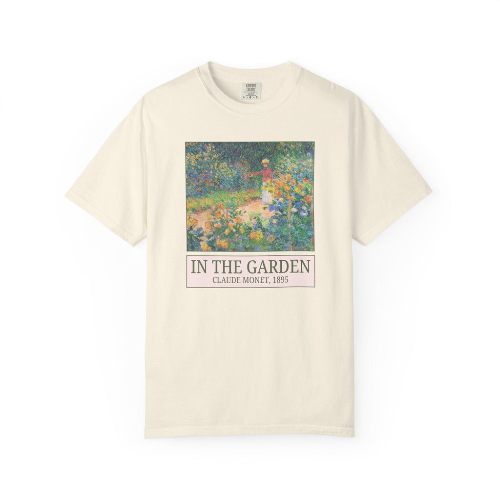 In the Garden by Claude Monet Art History Tee Shirt, Cute Cottagecore Gardening Gift for Mom, Friend Who Loves Late 1800s Impressionist Art - Opal and June