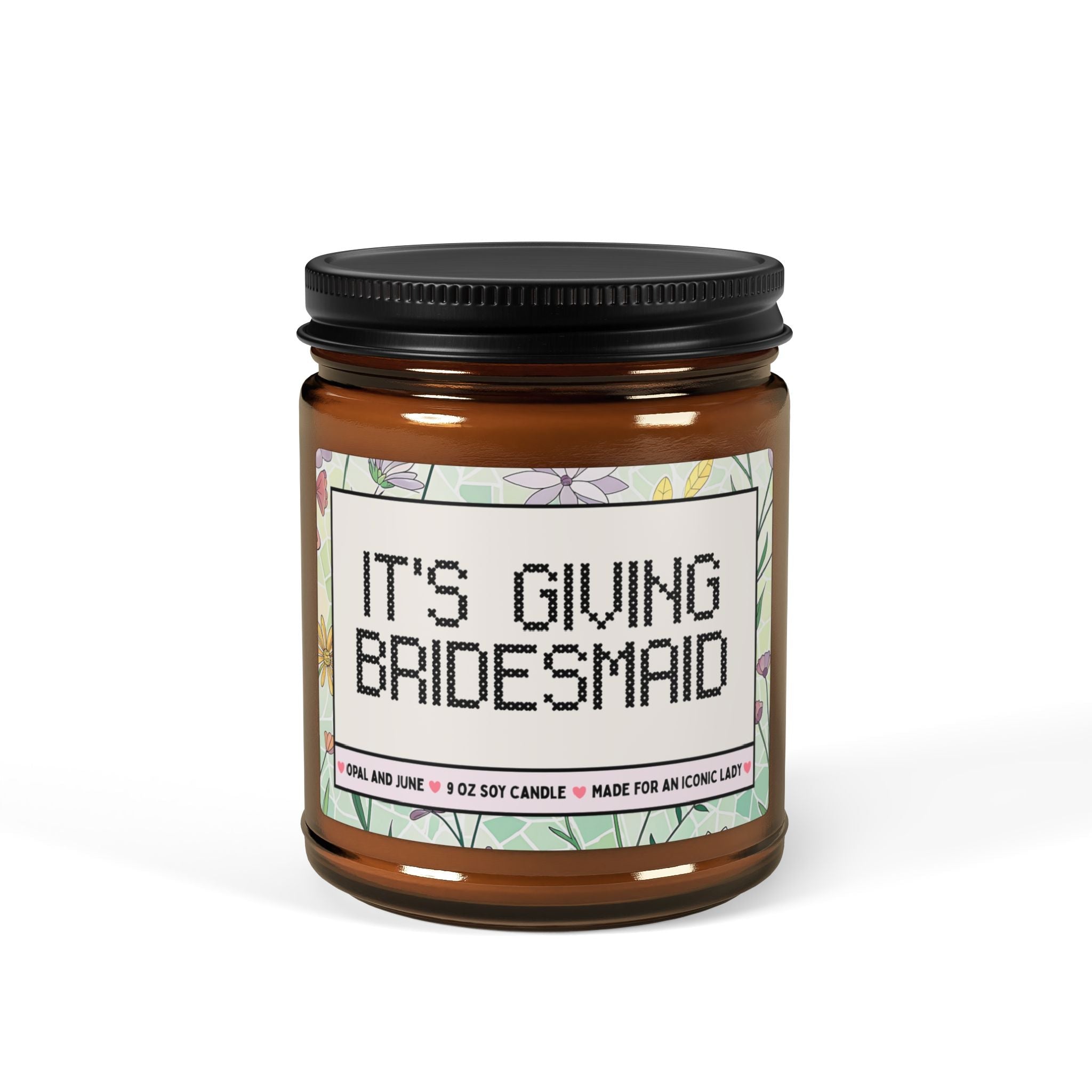 Its Giving Bridesmaid Candle, Bridesmaid Proposal Gift with Flowers, Cute Soy Candle from the Bride - Opal and June